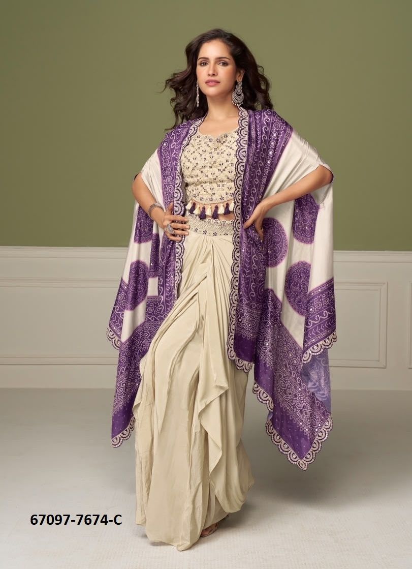 RUHI - Catalog # 67097 (Set of 3 Indo-Western Outfits) RUHI - Catalog # 67097 (Set of 3 Indo-Western Outfits)