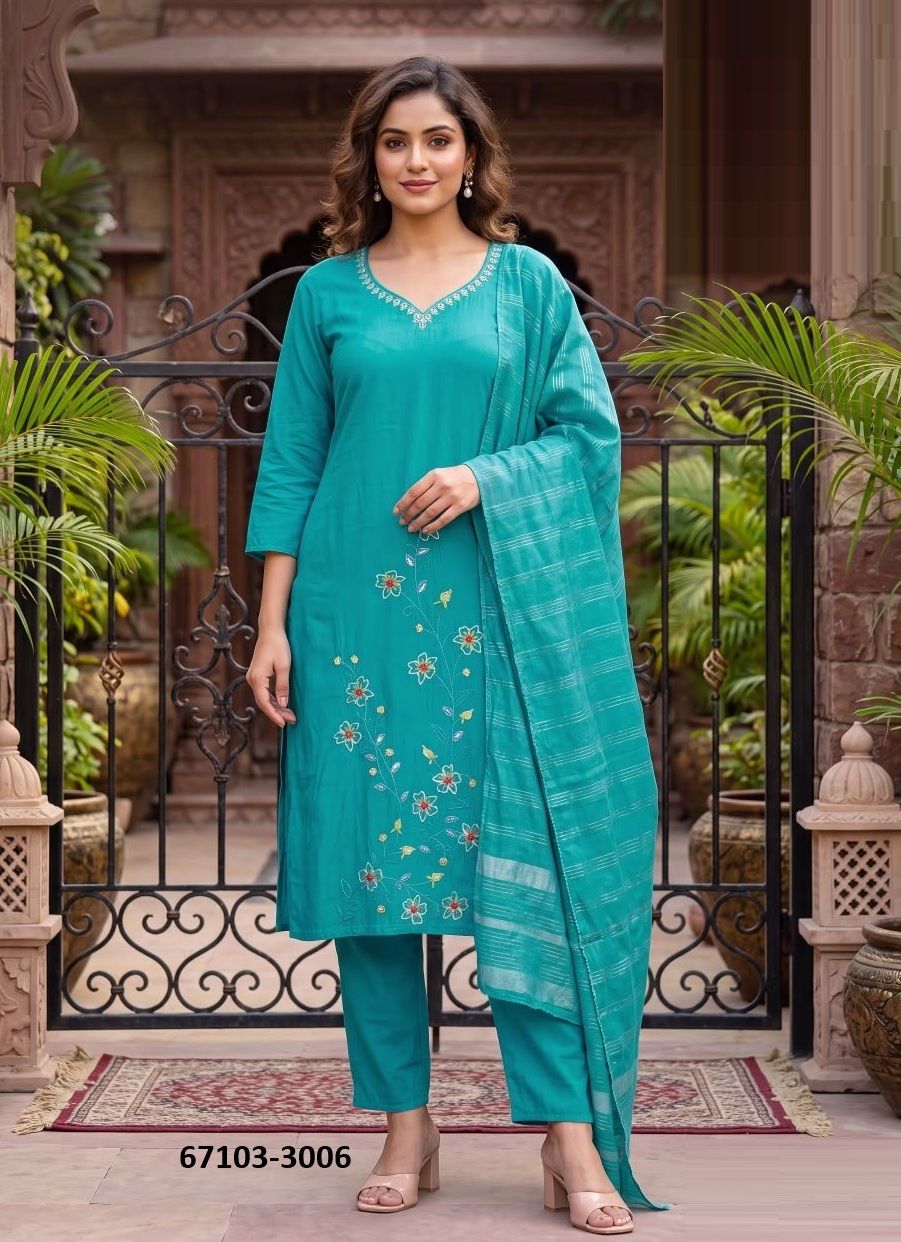 RAAHI 3 - Catalog # 67103 (Set of 8 Readymade Salwar Suits) RAAHI 3 - Catalog # 67103 (Set of 8 Readymade Salwar Suits)