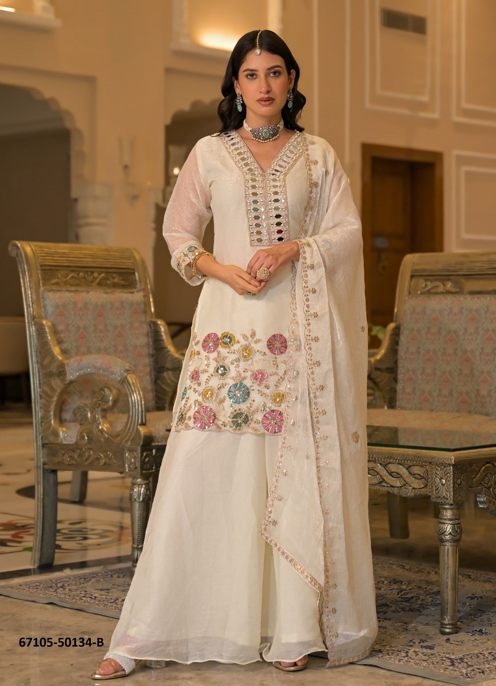 DESIGN 50134-A-B - Catalog # 67105 (Set of 5 SIZE-SETS [Readymade Salwar Suits])