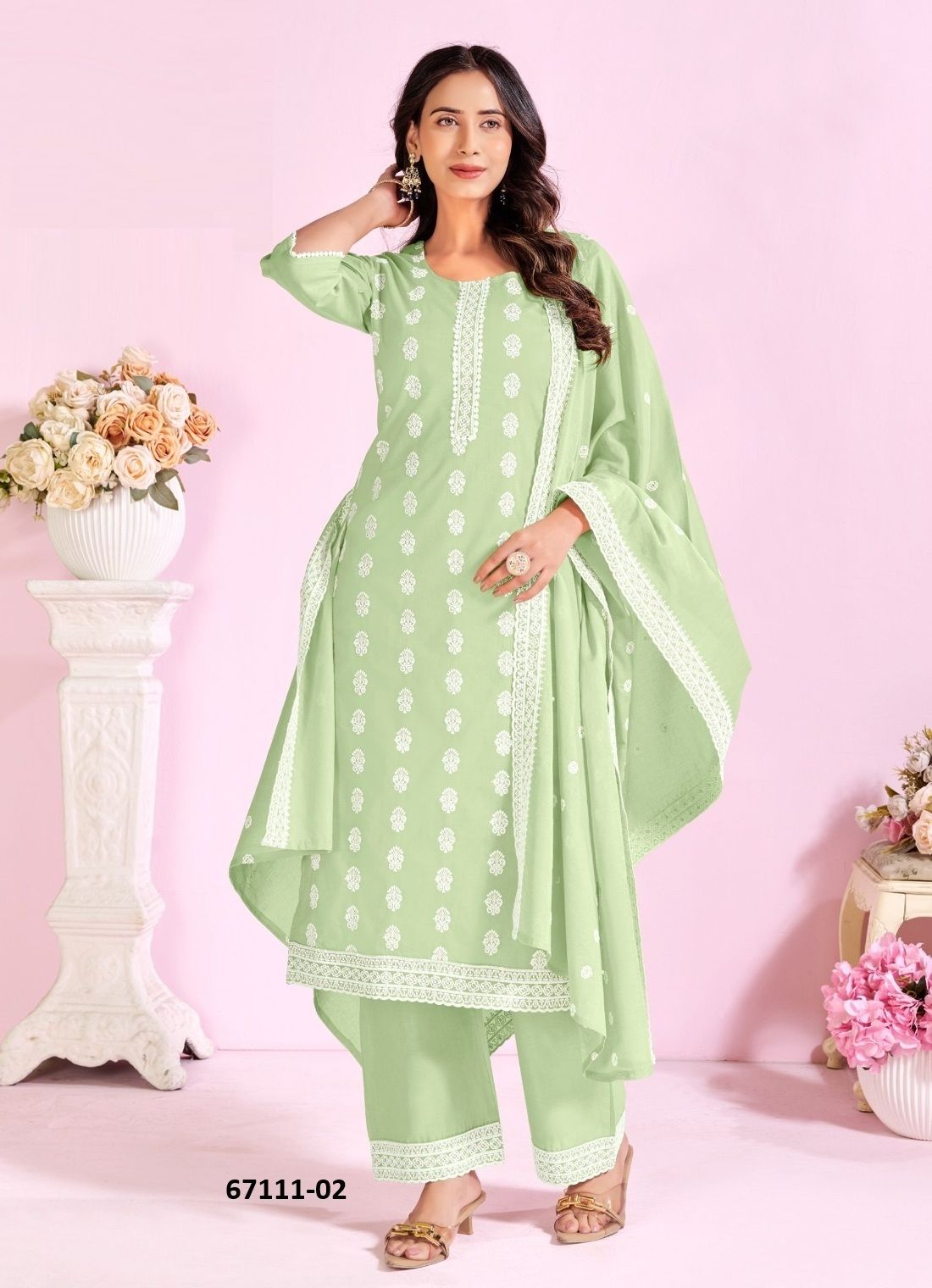 KURVI - Catalog # 67111 (Set of 4 SIZE-SETS [Readymade Salwar Suits])