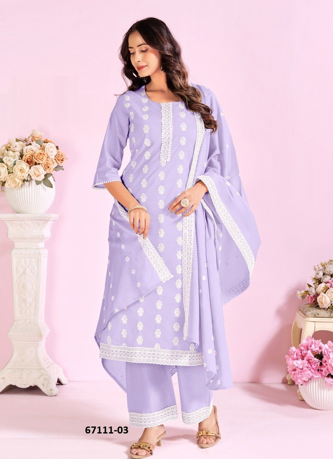 KURVI - Catalog # 67111 (Set of 4 SIZE-SETS [Readymade Salwar Suits])