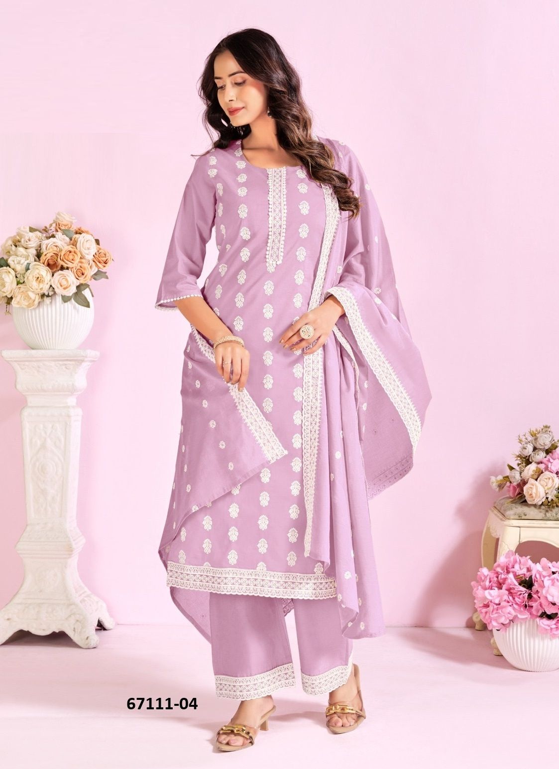 KURVI - Catalog # 67111 (Set of 4 SIZE-SETS [Readymade Salwar Suits])