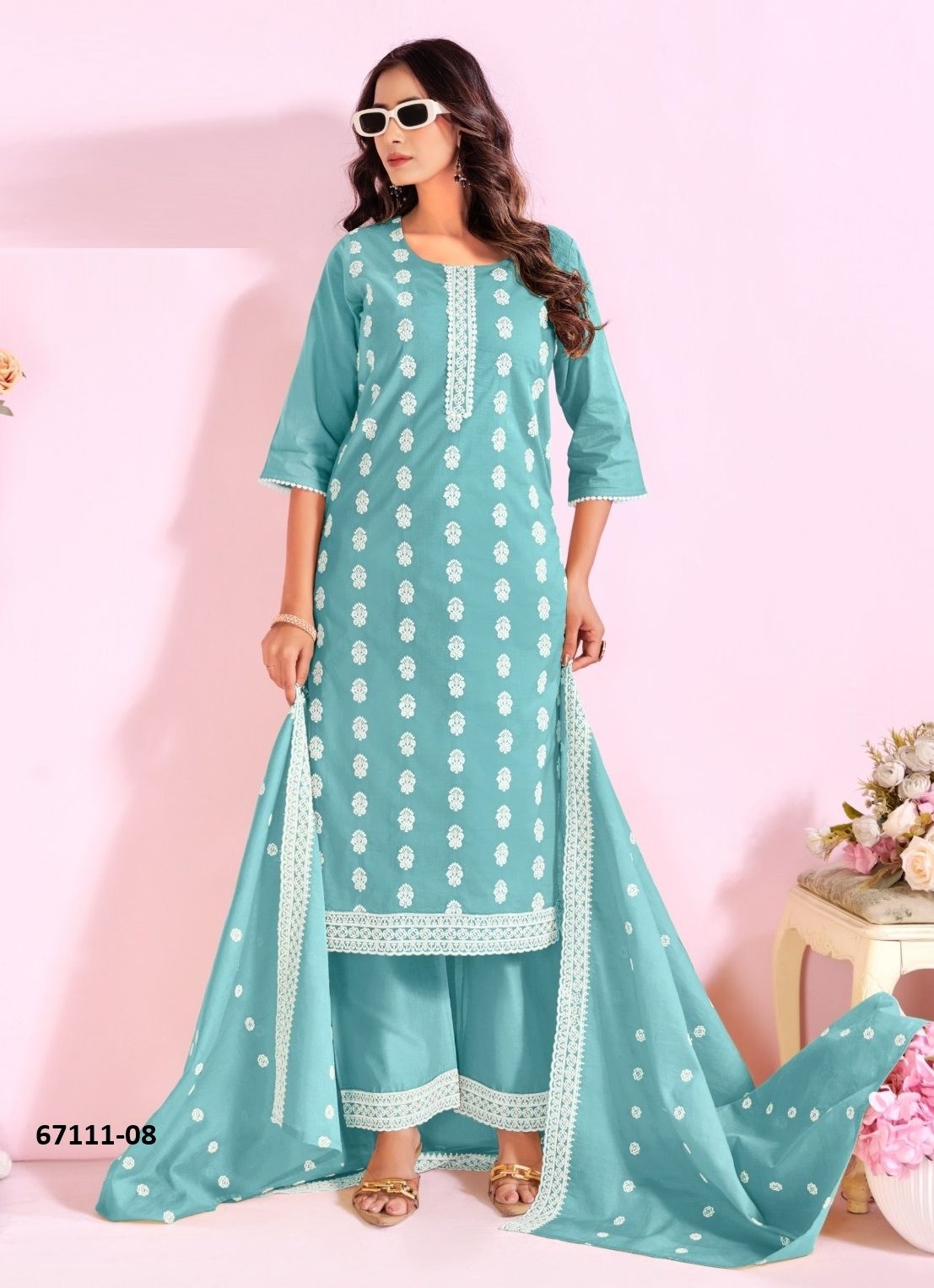 KURVI - Catalog # 67111 (Set of 4 SIZE-SETS [Readymade Salwar Suits])