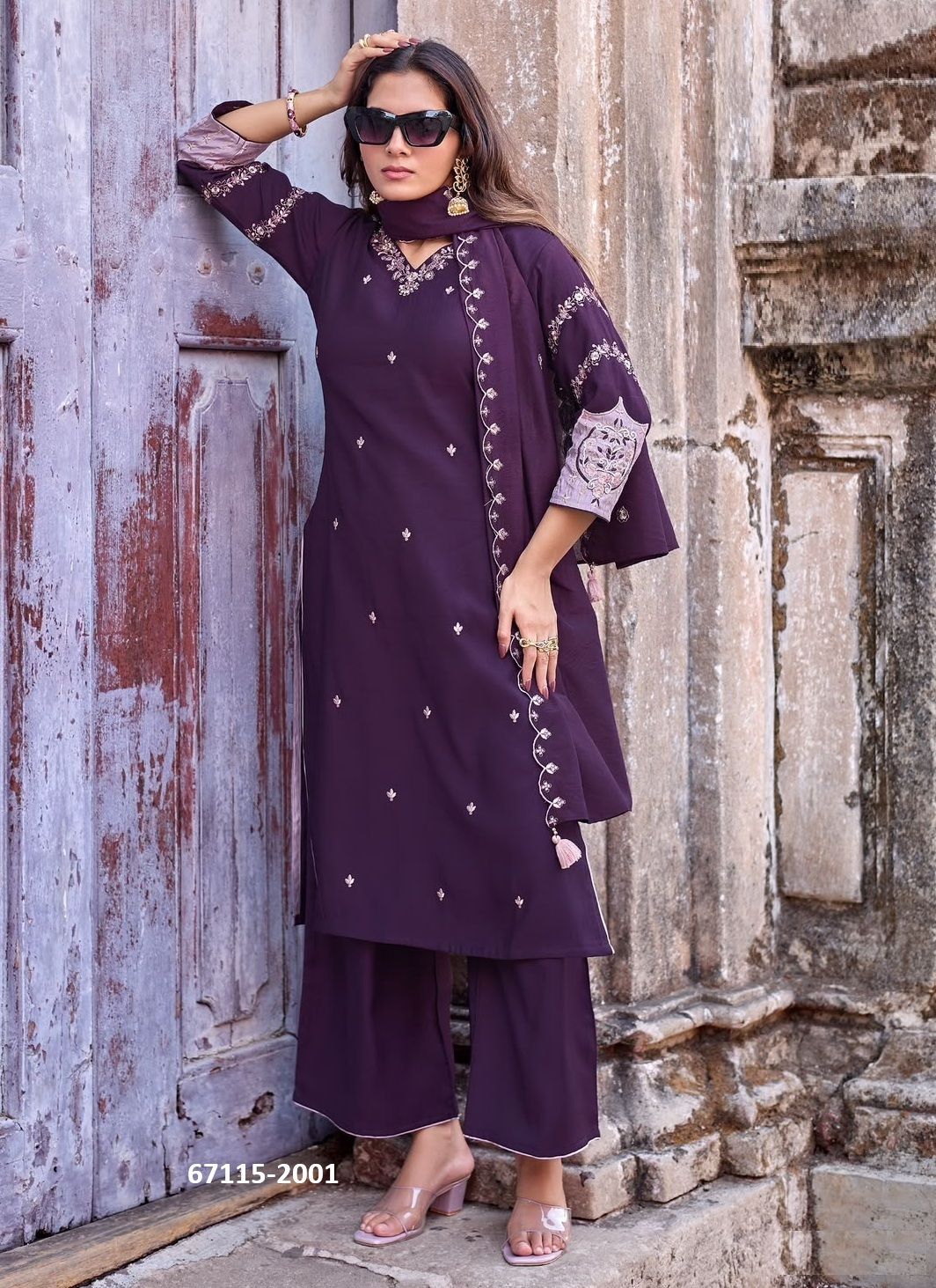 AAIKA - Catalog # 67115 (Set of 6 Readymade Salwar Suits) AAIKA - Catalog # 67115 (Set of 6 Readymade Salwar Suits)