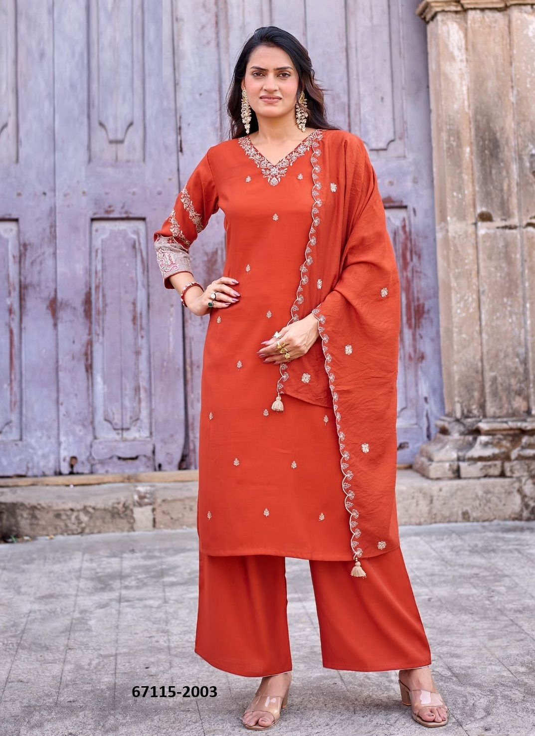AAIKA - Catalog # 67115 (Set of 6 Readymade Salwar Suits) AAIKA - Catalog # 67115 (Set of 6 Readymade Salwar Suits)