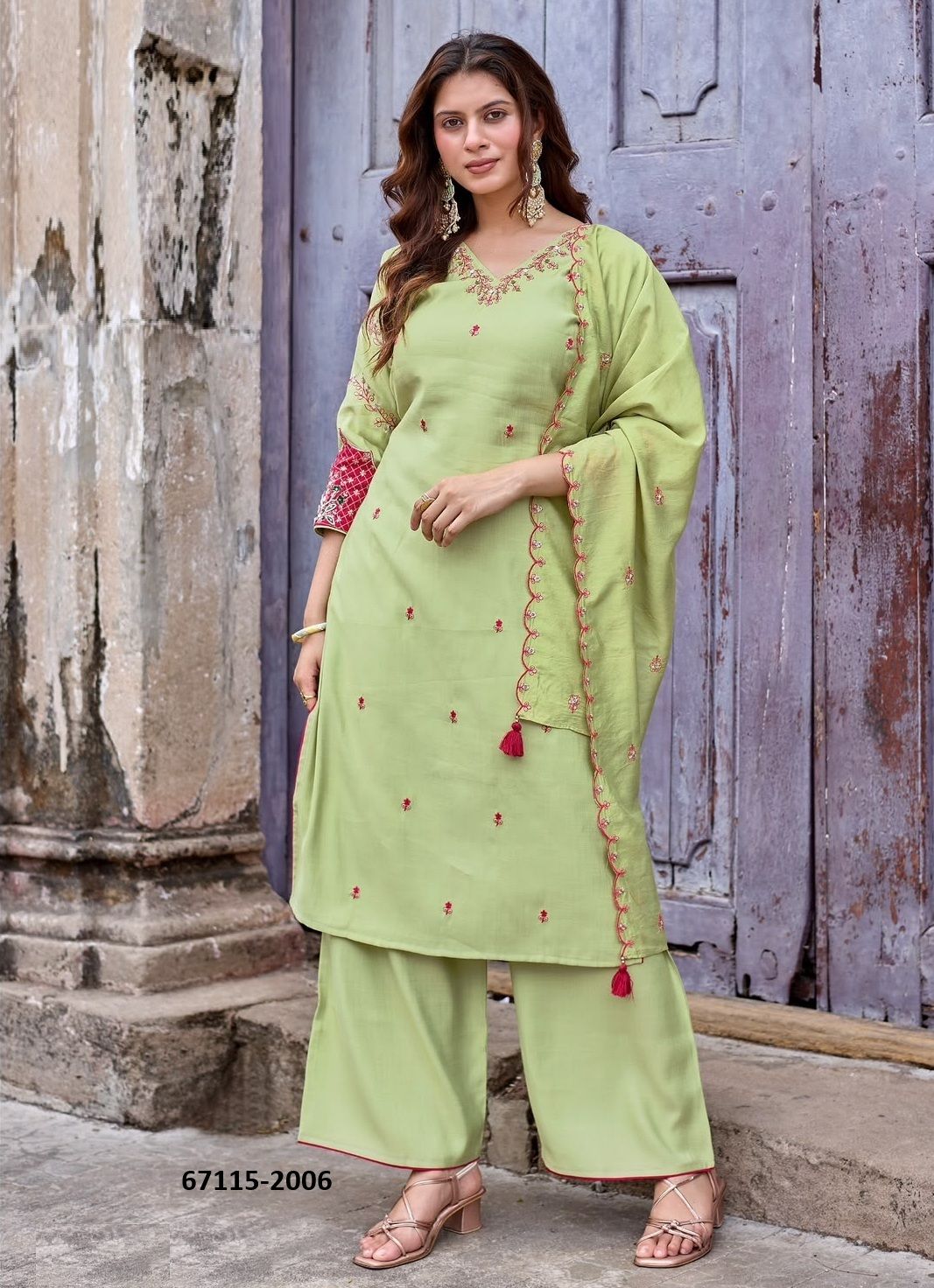 AAIKA - Catalog # 67115 (Set of 6 Readymade Salwar Suits) AAIKA - Catalog # 67115 (Set of 6 Readymade Salwar Suits)