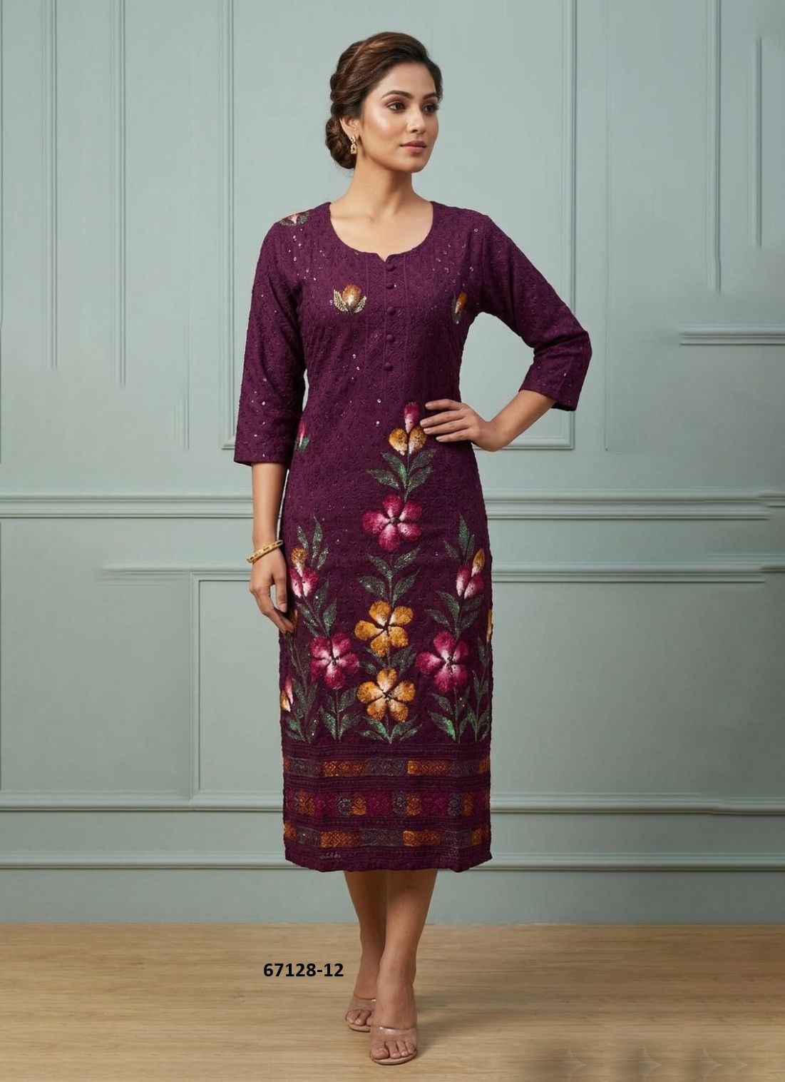 BLUSH - Catalog # 67128 (Set of 4 SIZE-SETS [Readymade Women's Kurtis / Tops])