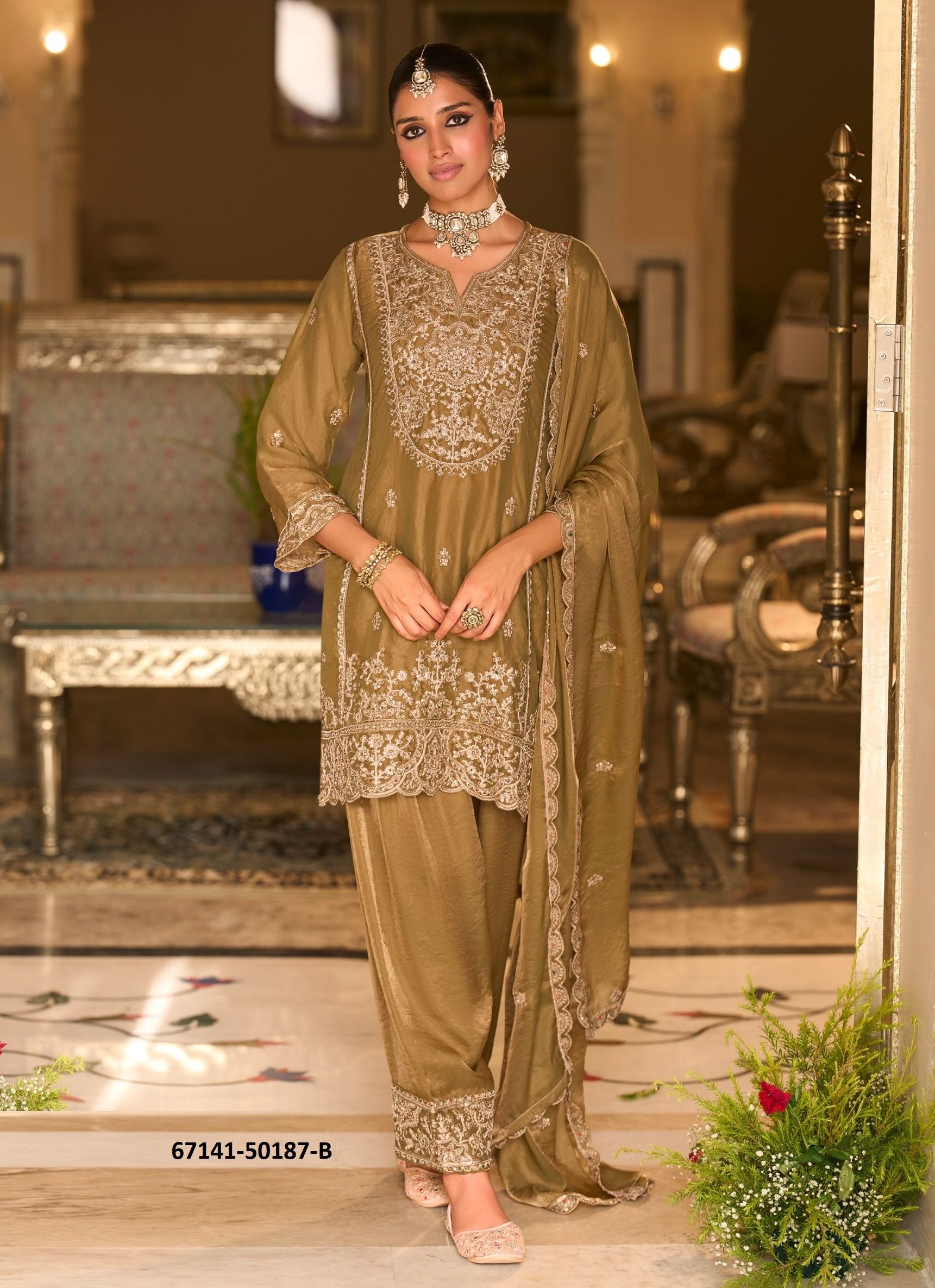 DESIGN 50187 - Catalog # 67141 (Set of 4 SIZE-SETS [Readymade Salwar Suits])