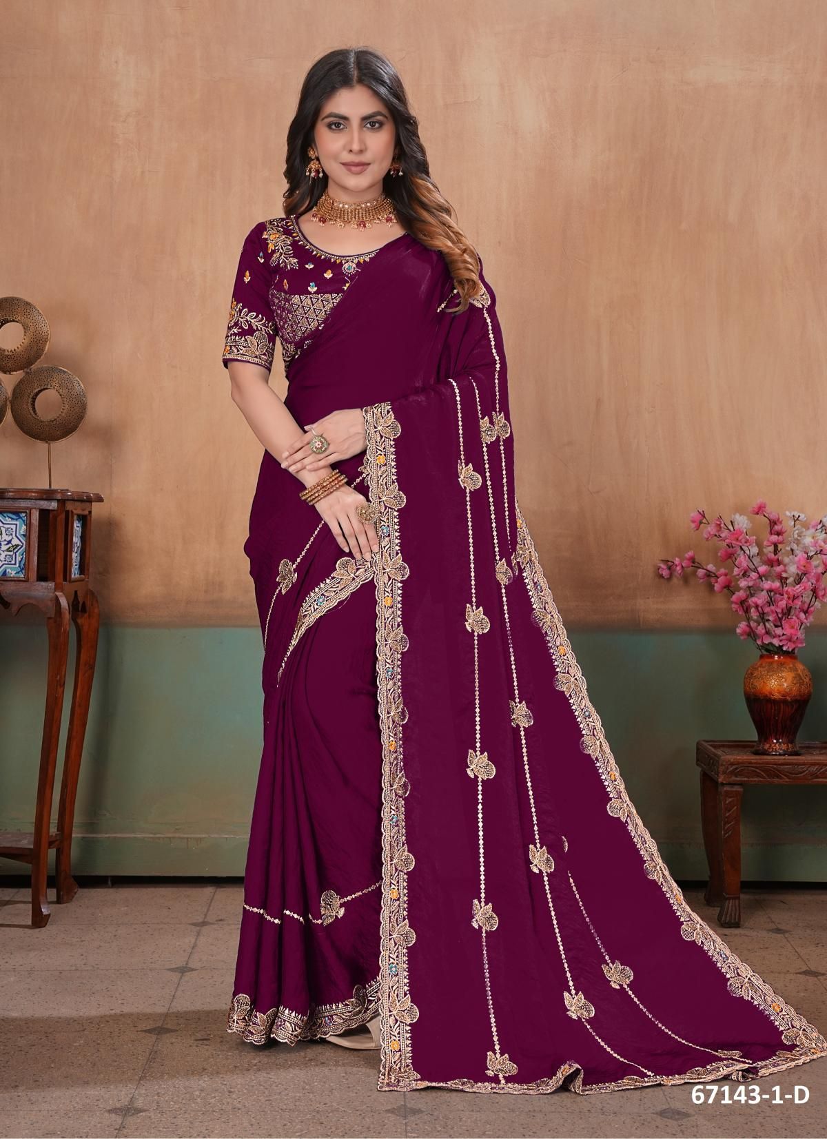 PARI 1 - Catalog # 67143 (Set of 4 Sarees) PARI 1 - Catalog # 67143 (Set of 4 Sarees)