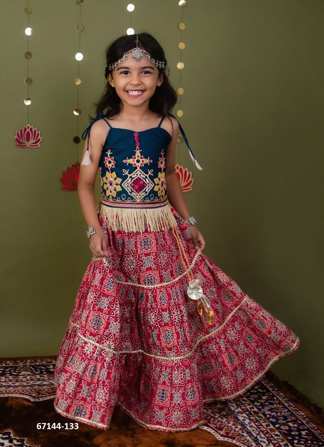 NAVRATRI SPECIAL KIDS LEHENGA CO-ORD SET 2 - Catalog # 67144 (Set of 8 Readymade Lehengas)