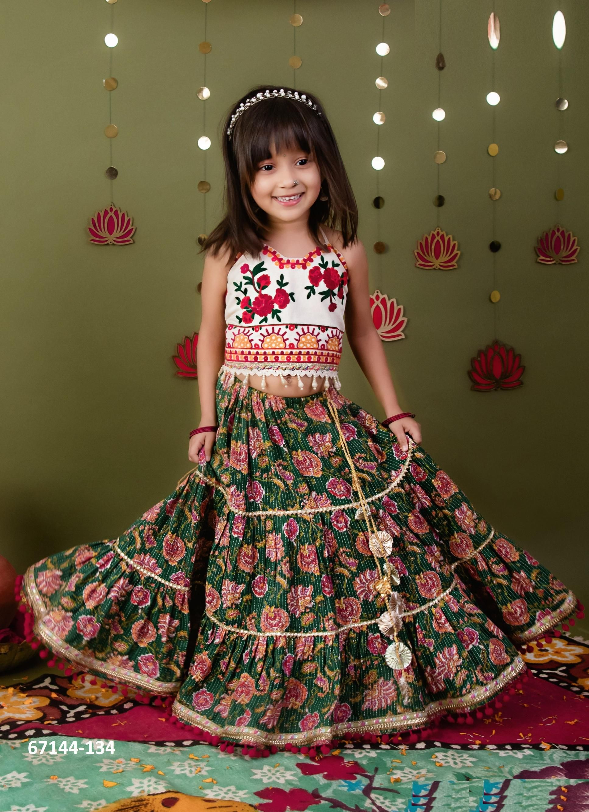NAVRATRI SPECIAL KIDS LEHENGA CO-ORD SET 2 - Catalog # 67144 (Set of 8 Readymade Lehengas)