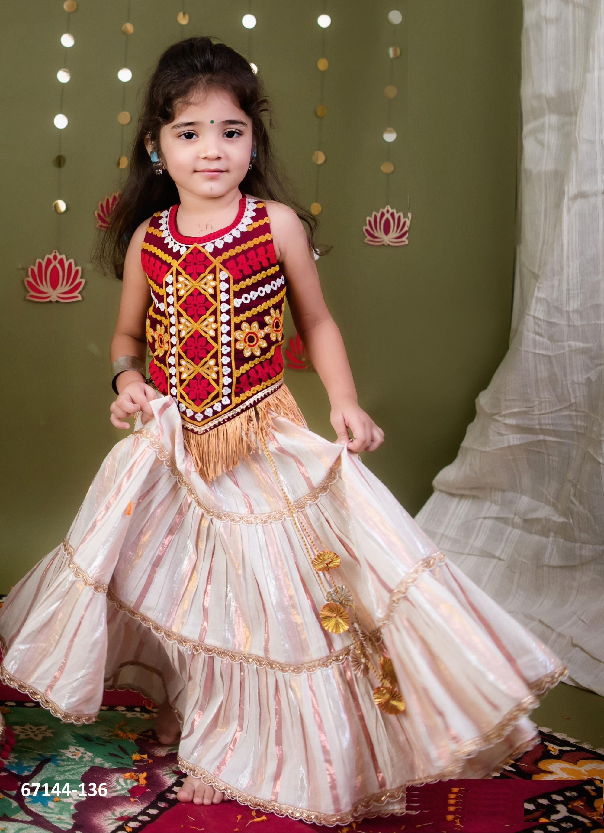 NAVRATRI SPECIAL KIDS LEHENGA CO-ORD SET 2 - Catalog # 67144 (Set of 8 Readymade Lehengas)