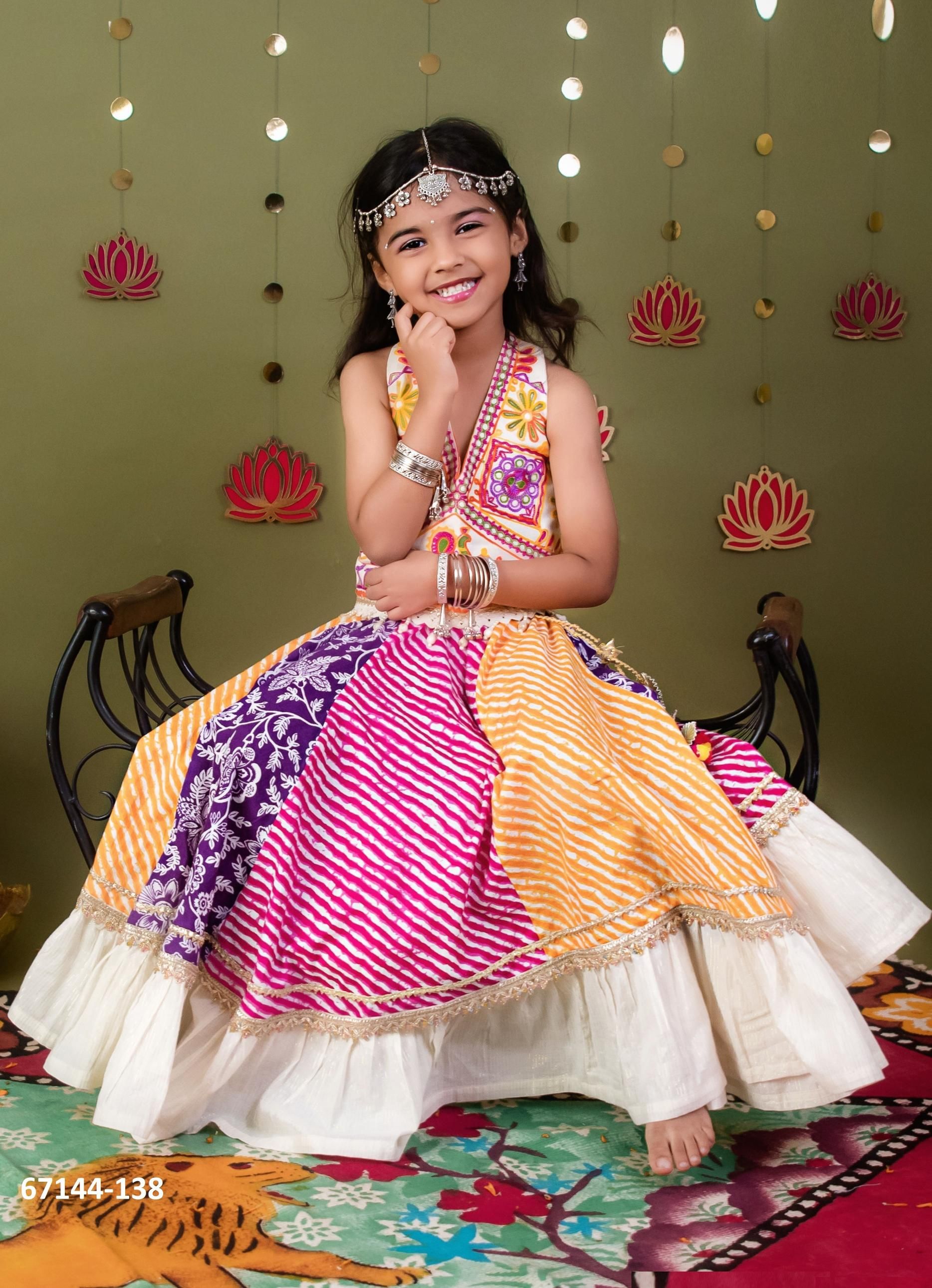 NAVRATRI SPECIAL KIDS LEHENGA CO-ORD SET 2 - Catalog # 67144 (Set of 8 Readymade Lehengas)