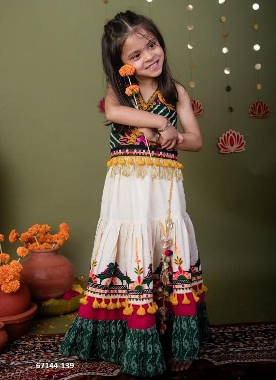 NAVRATRI SPECIAL KIDS LEHENGA CO-ORD SET 2 - Catalog # 67144 (Set of 8 Readymade Lehengas)