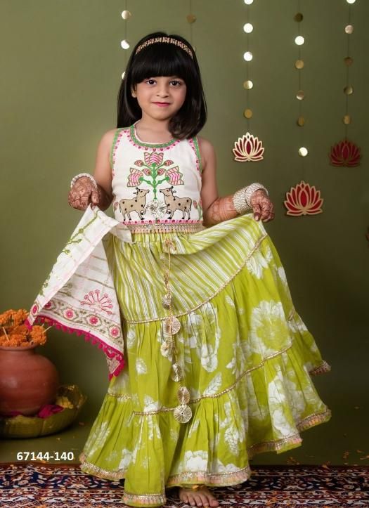NAVRATRI SPECIAL KIDS LEHENGA CO-ORD SET 2 - Catalog # 67144 (Set of 8 Readymade Lehengas)