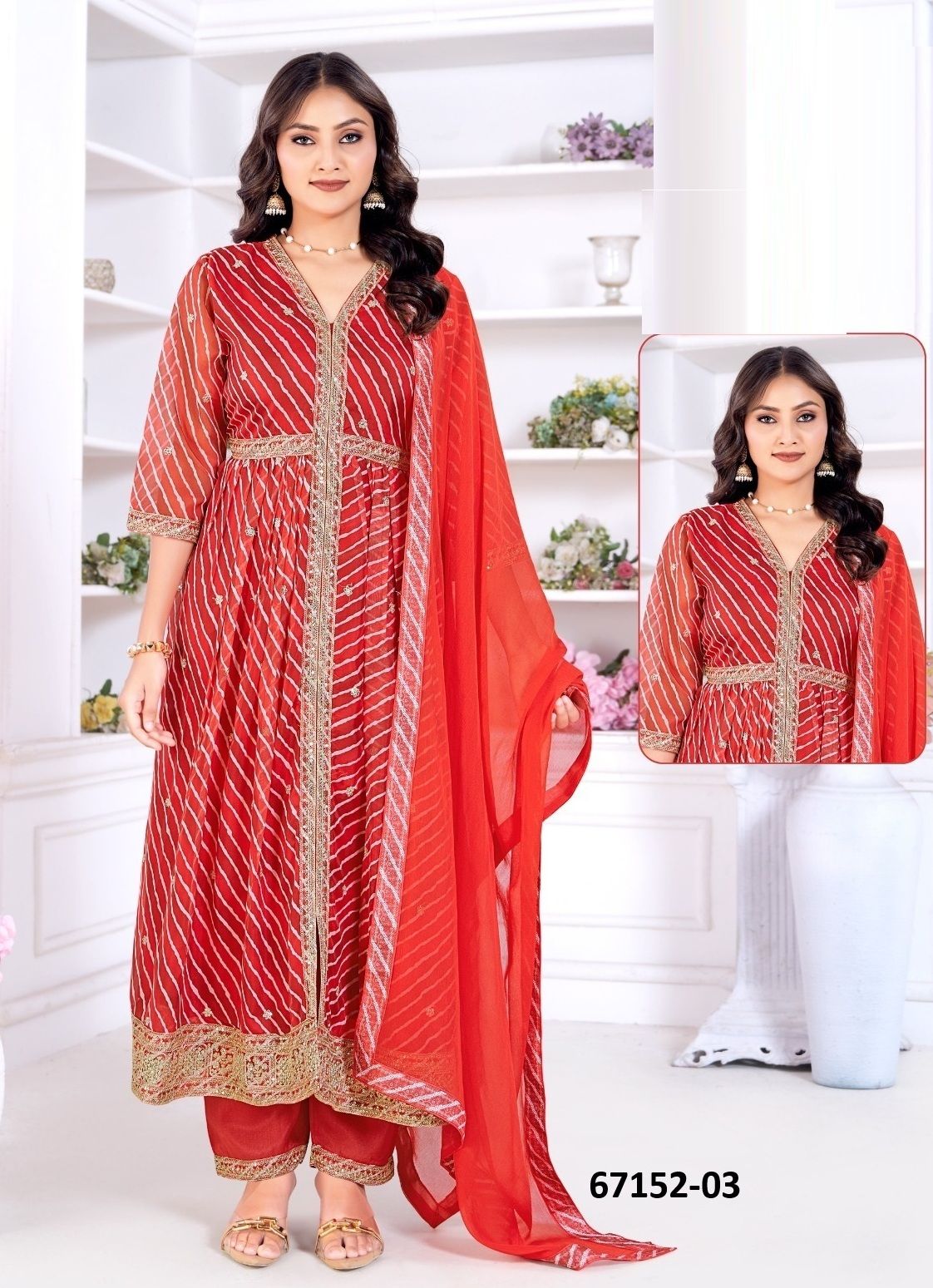LEHRIYA - Catalog # 67152 (Set of 4 SIZE-SETS [Readymade Salwar Suits])