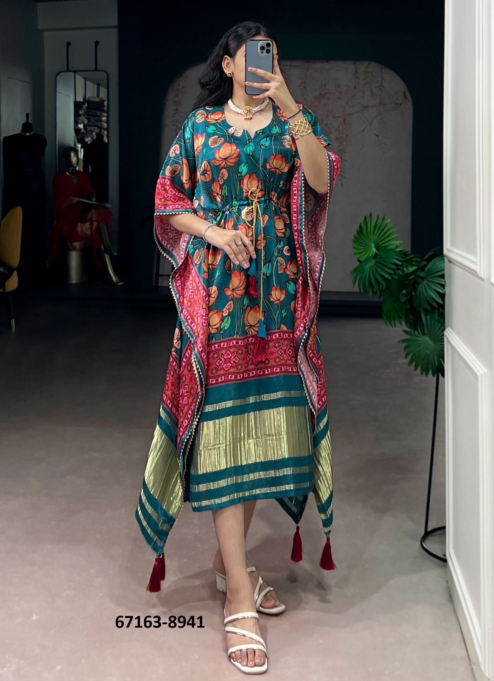 PURE GAJJI SILK KAFTAN COLLECTION 3 - Catalog # 67163 (Set of 10 Kaftans / Ponchos) PURE GAJJI SILK KAFTAN COLLECTION 3 - Catalog # 67163 (Set of 10 Kaftans / Ponchos)