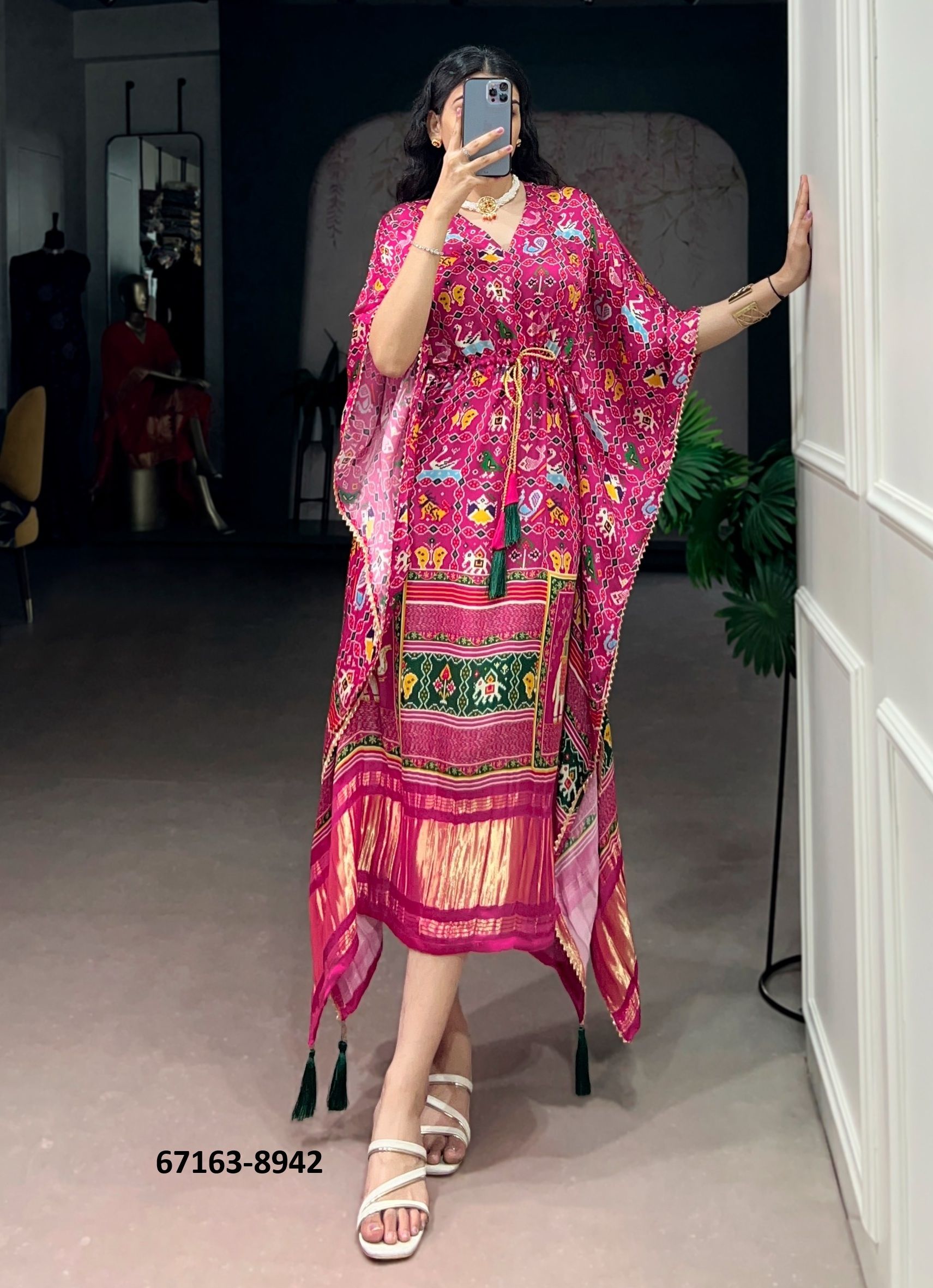 PURE GAJJI SILK KAFTAN COLLECTION 3 - Catalog # 67163 (Set of 10 Kaftans / Ponchos) PURE GAJJI SILK KAFTAN COLLECTION 3 - Catalog # 67163 (Set of 10 Kaftans / Ponchos)