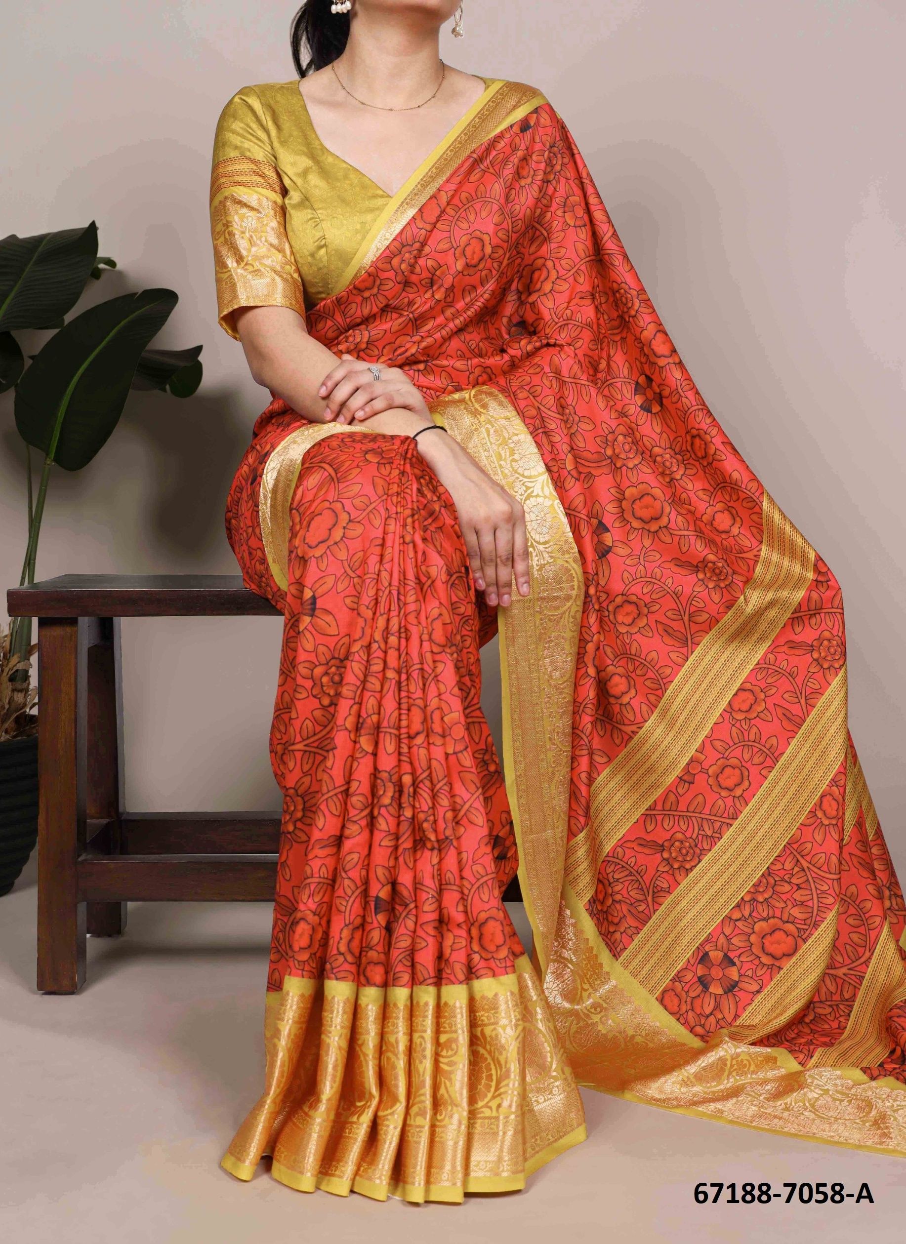 DESIGN 7058 - Catalog # 67188 (Set of 2 Sarees) DESIGN 7058 - Catalog # 67188 (Set of 2 Sarees)