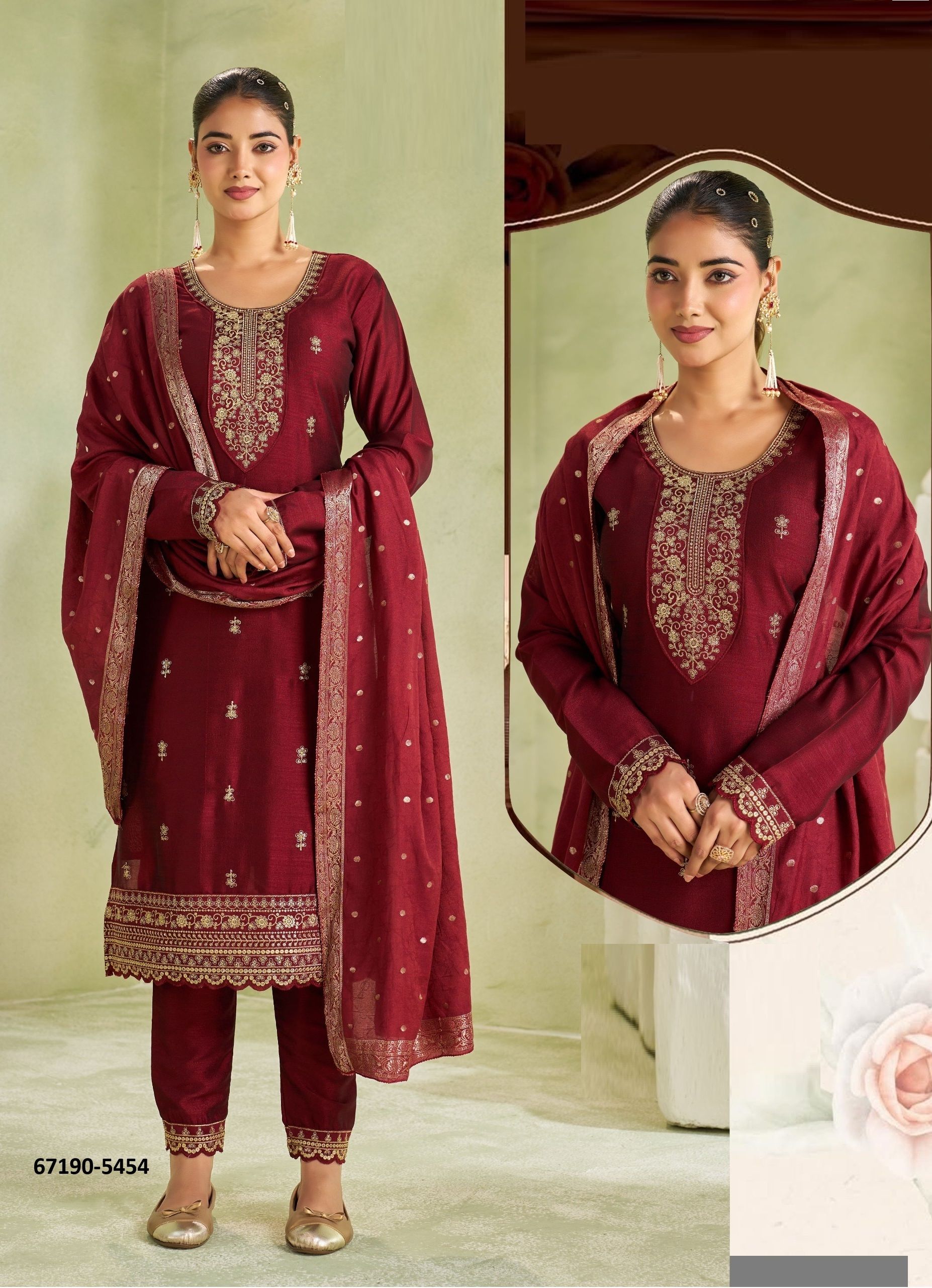 ISHANI - Catalog # 67190 (Set of 36 SIZE-SETS [Readymade Salwar Suits])