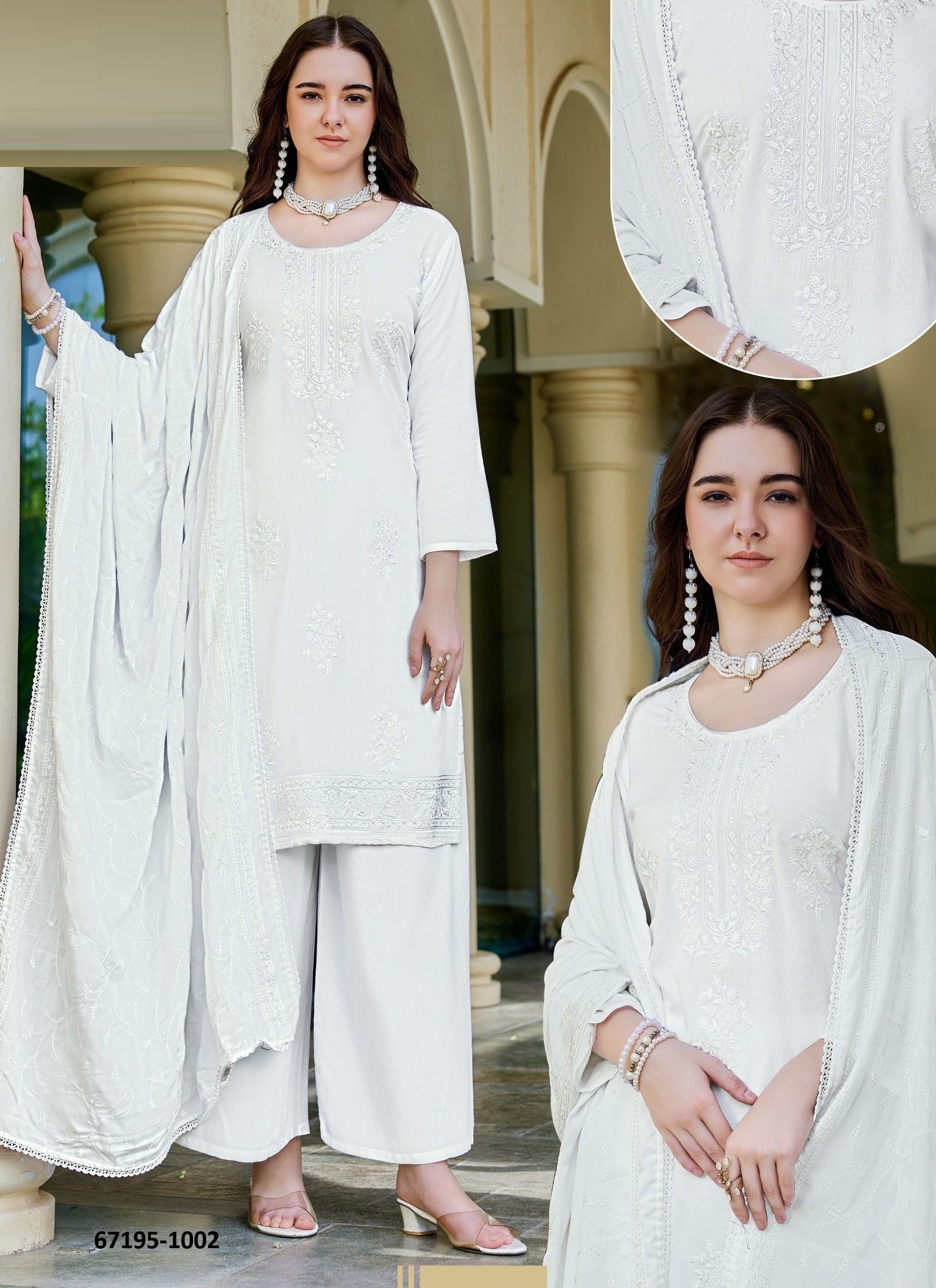 WHITE LILY - Catalog # 67195 (Set of 28 SIZE-SETS [Readymade Salwar Suits])