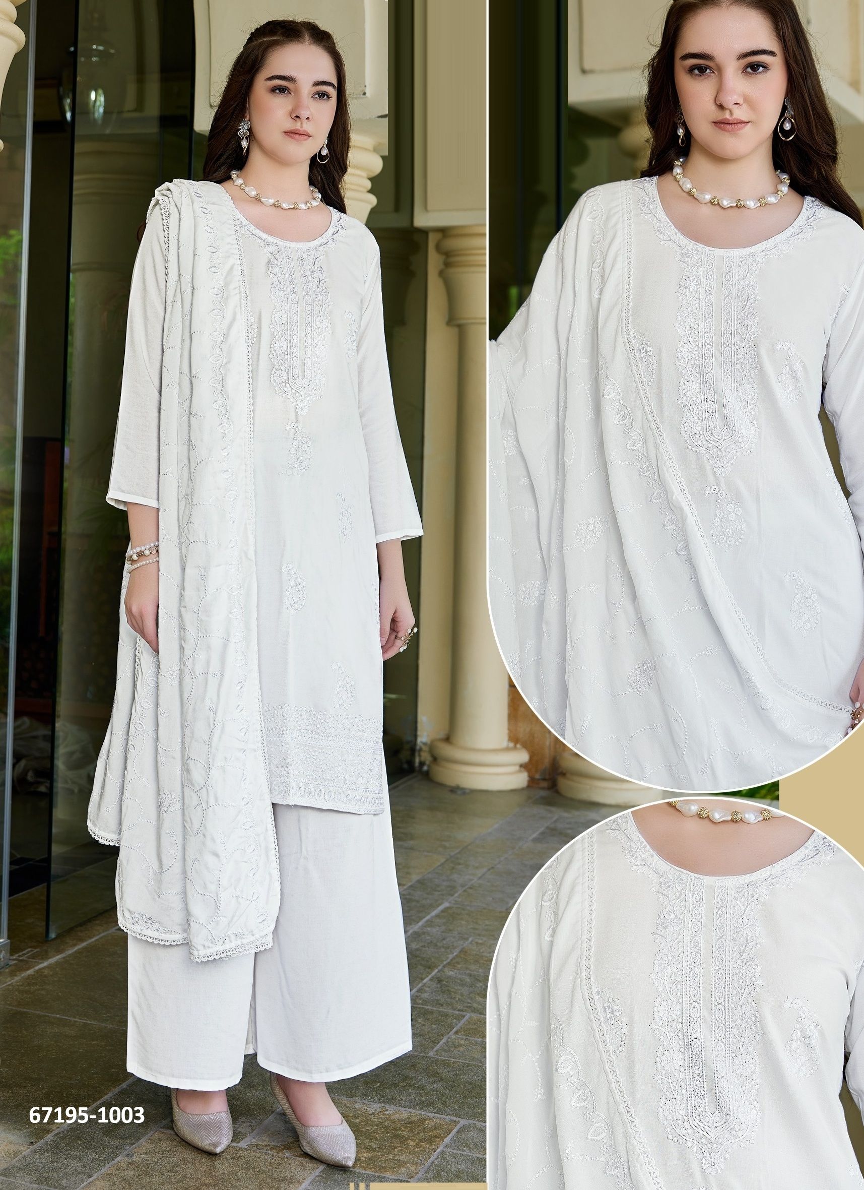 WHITE LILY - Catalog # 67195 (Set of 28 SIZE-SETS [Readymade Salwar Suits])