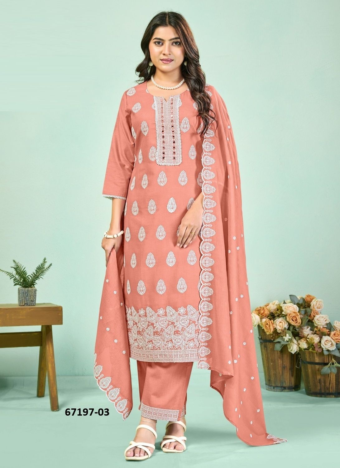DIXA PLUS SIZE - Catalog # 67197 (Set of 3 SIZE-SETS [Readymade Salwar Suits])