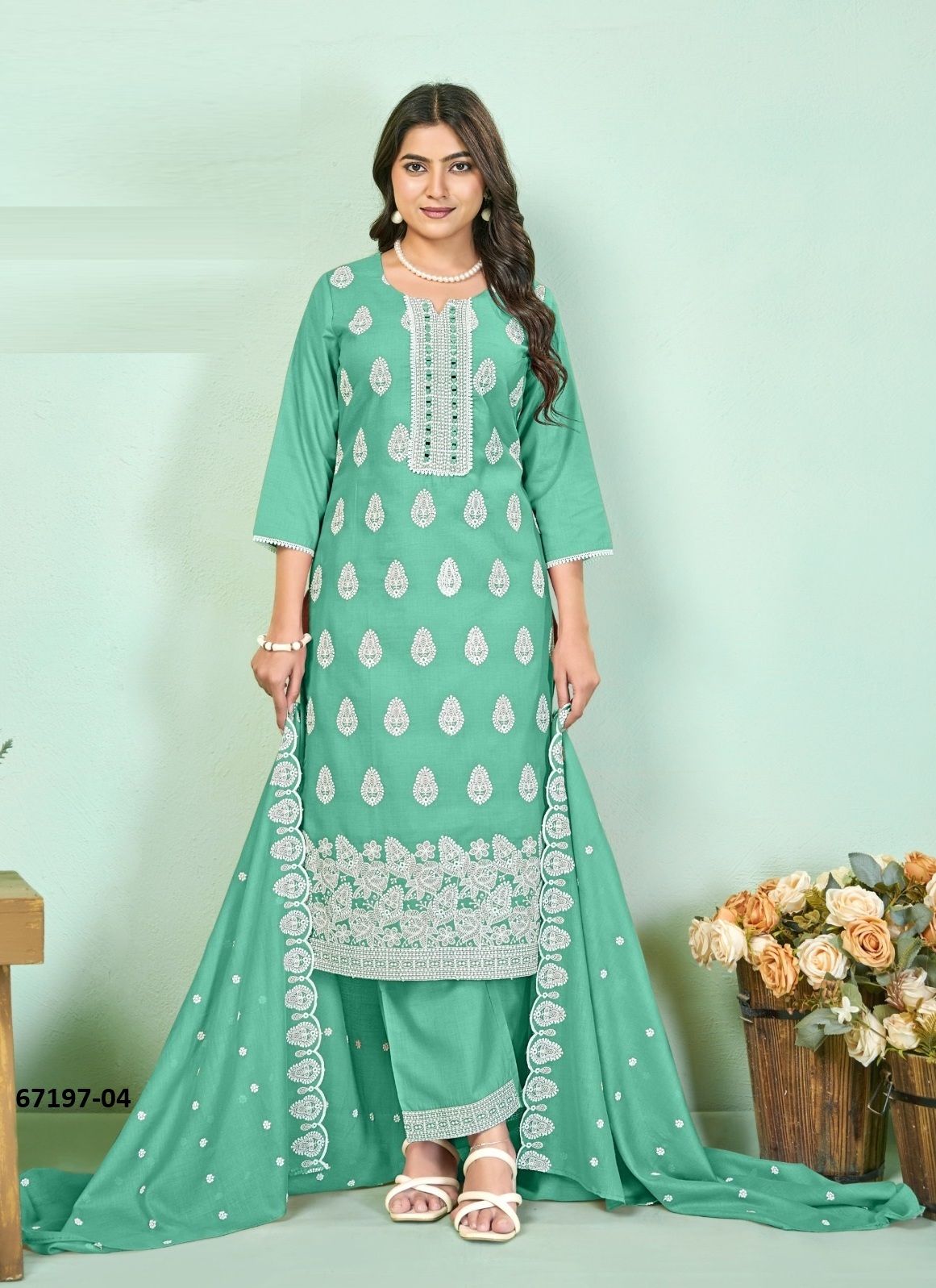 DIXA PLUS SIZE - Catalog # 67197 (Set of 3 SIZE-SETS [Readymade Salwar Suits])