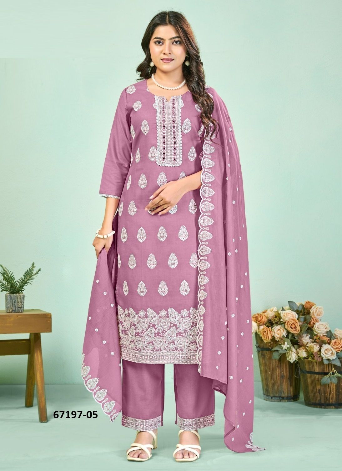 DIXA PLUS SIZE - Catalog # 67197 (Set of 3 SIZE-SETS [Readymade Salwar Suits])