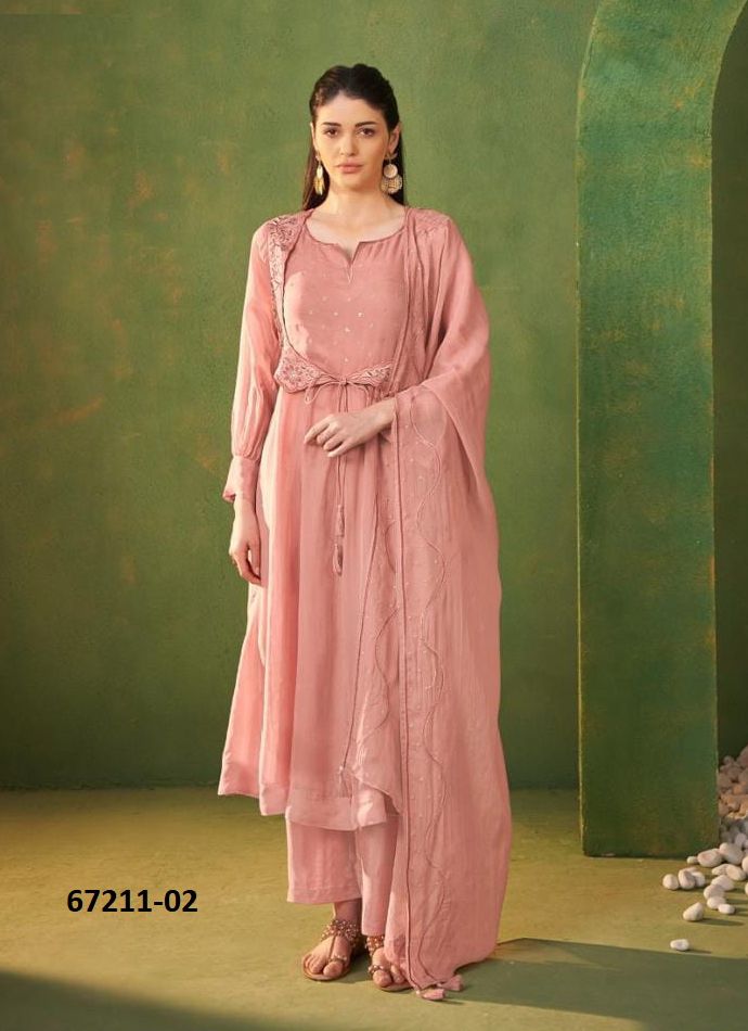 DESIGN 1-4 - Catalog # 67211 (Set of 4 Readymade Salwar Suits)