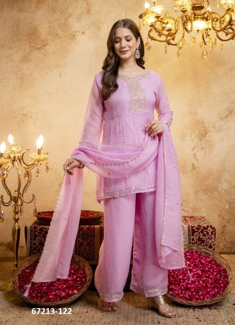 CRUNCHY SILK - Catalog # 67213 (Set of 4 Readymade Salwar Suits) CRUNCHY SILK - Catalog # 67213 (Set of 4 Readymade Salwar Suits)