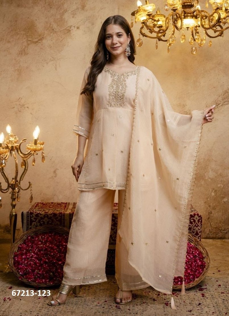 CRUNCHY SILK - Catalog # 67213 (Set of 4 Readymade Salwar Suits) CRUNCHY SILK - Catalog # 67213 (Set of 4 Readymade Salwar Suits)