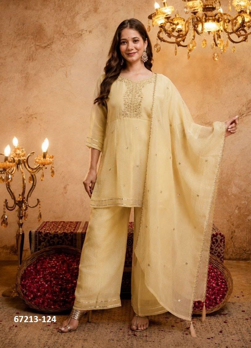 CRUNCHY SILK - Catalog # 67213 (Set of 4 Readymade Salwar Suits) CRUNCHY SILK - Catalog # 67213 (Set of 4 Readymade Salwar Suits)
