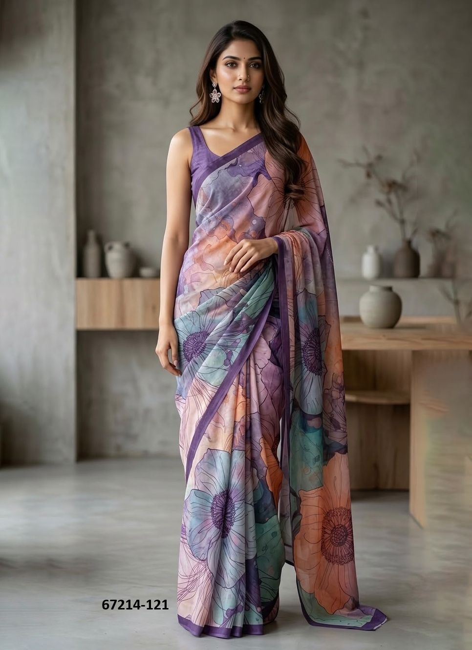 RUBY CREPE - Catalog # 67214 (Set of 8 Sarees) RUBY CREPE - Catalog # 67214 (Set of 8 Sarees)