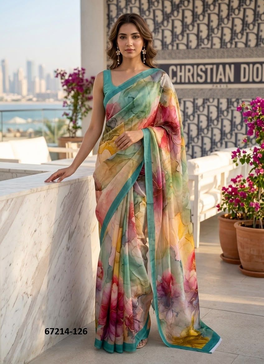 RUBY CREPE - Catalog # 67214 (Set of 8 Sarees) RUBY CREPE - Catalog # 67214 (Set of 8 Sarees)