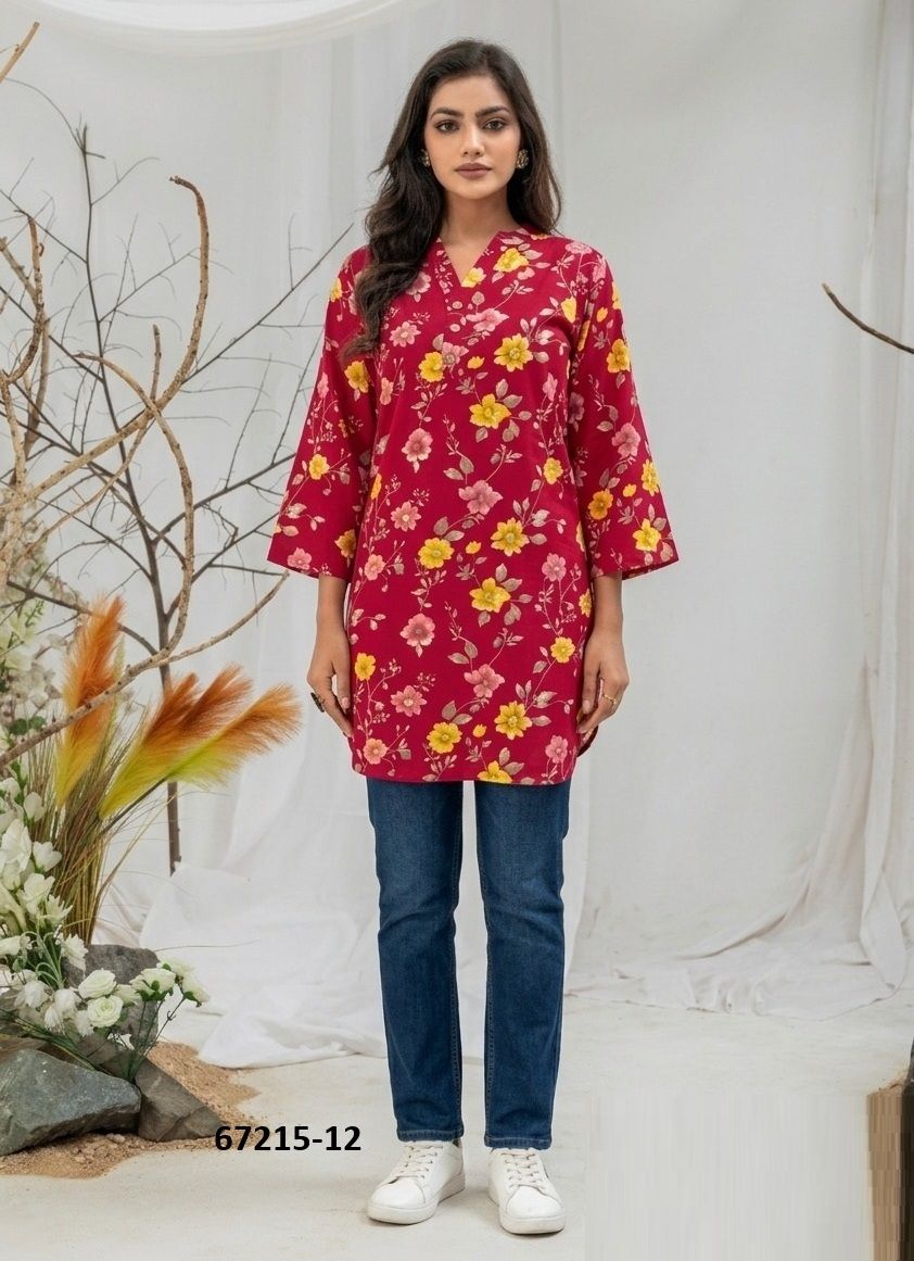 DESIGN 11 - Catalog # 67215 (Set of 7 Readymade Women's Kurtis / Tops) DESIGN 11 - Catalog # 67215 (Set of 7 Readymade Women's Kurtis / Tops)