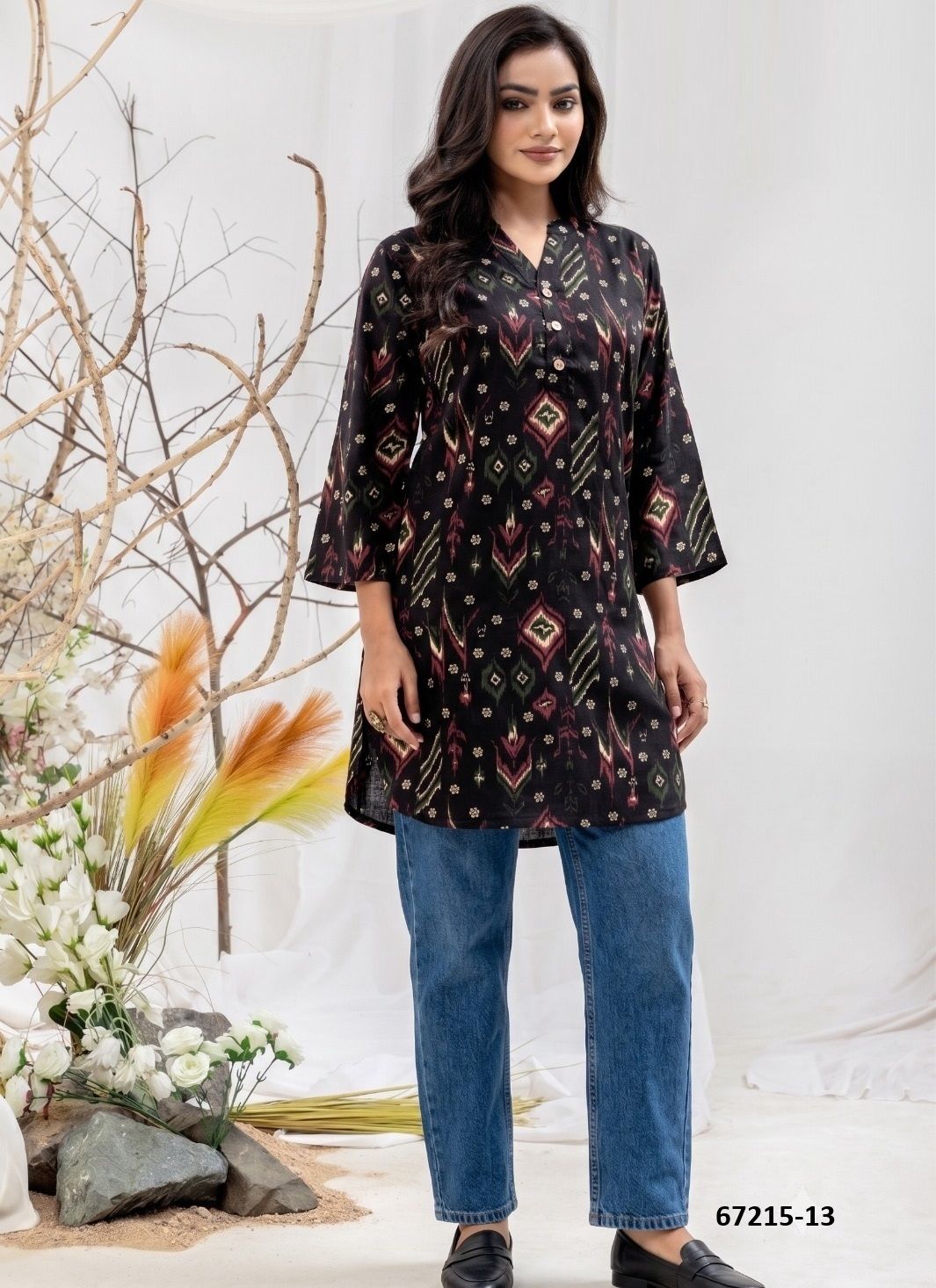 DESIGN 11 - Catalog # 67215 (Set of 7 Readymade Women's Kurtis / Tops) DESIGN 11 - Catalog # 67215 (Set of 7 Readymade Women's Kurtis / Tops)