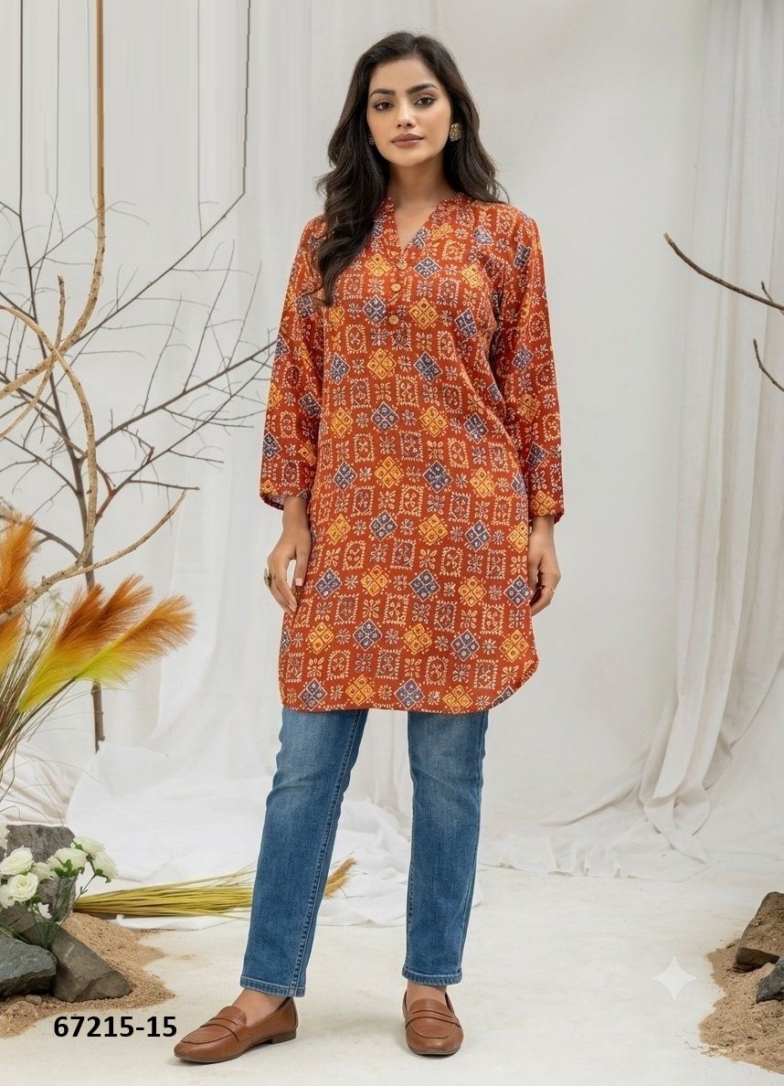 DESIGN 11 - Catalog # 67215 (Set of 7 Readymade Women's Kurtis / Tops) DESIGN 11 - Catalog # 67215 (Set of 7 Readymade Women's Kurtis / Tops)