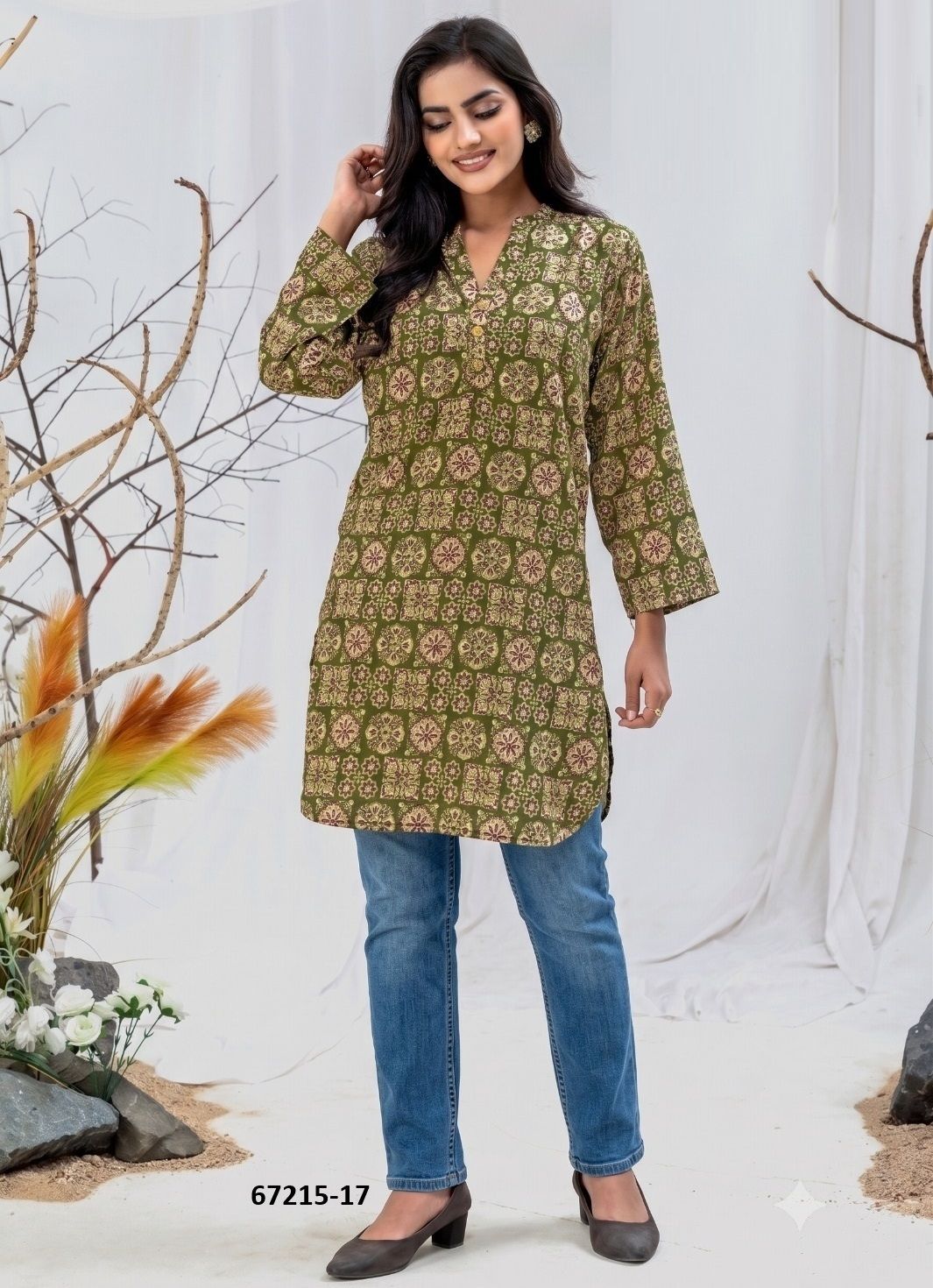 DESIGN 11 - Catalog # 67215 (Set of 7 Readymade Women's Kurtis / Tops) DESIGN 11 - Catalog # 67215 (Set of 7 Readymade Women's Kurtis / Tops)