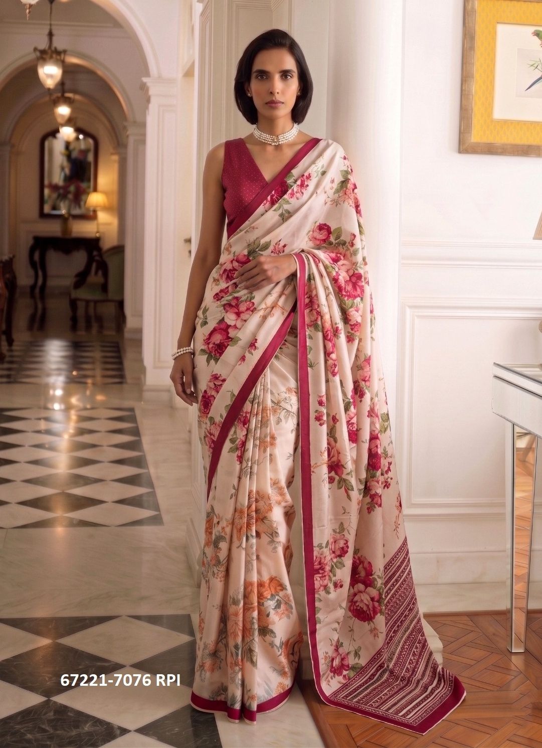 DESIGN 7076 - Catalog # 67221 (Set of 4 Sarees) DESIGN 7076 - Catalog # 67221 (Set of 4 Sarees)