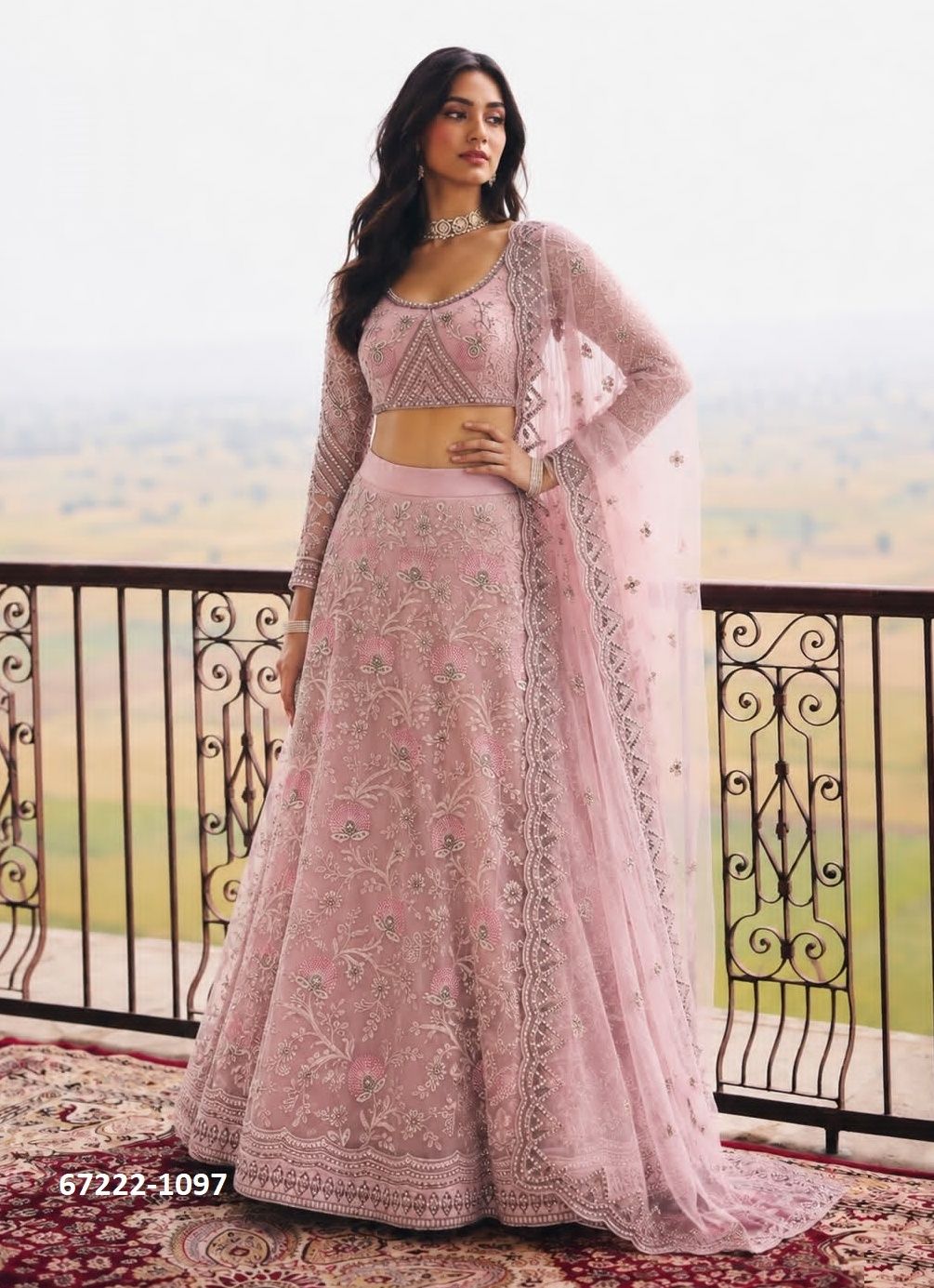DESIGN 1095 - Catalog # 67222 (Set of 9 Semi-Stitched Lehengas) DESIGN 1095 - Catalog # 67222 (Set of 9 Semi-Stitched Lehengas)