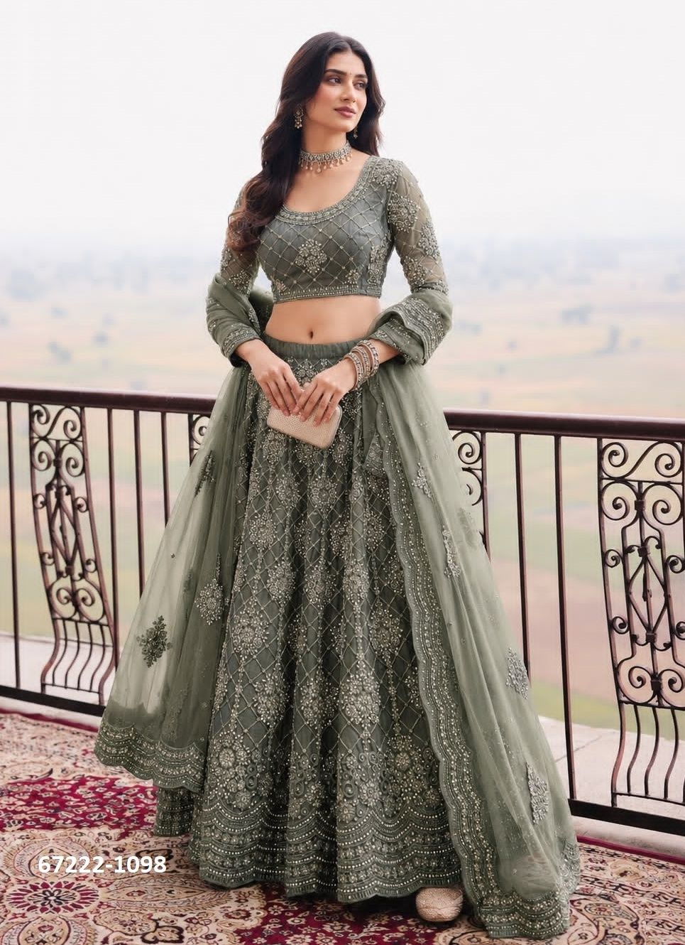 DESIGN 1095 - Catalog # 67222 (Set of 9 Semi-Stitched Lehengas) DESIGN 1095 - Catalog # 67222 (Set of 9 Semi-Stitched Lehengas)