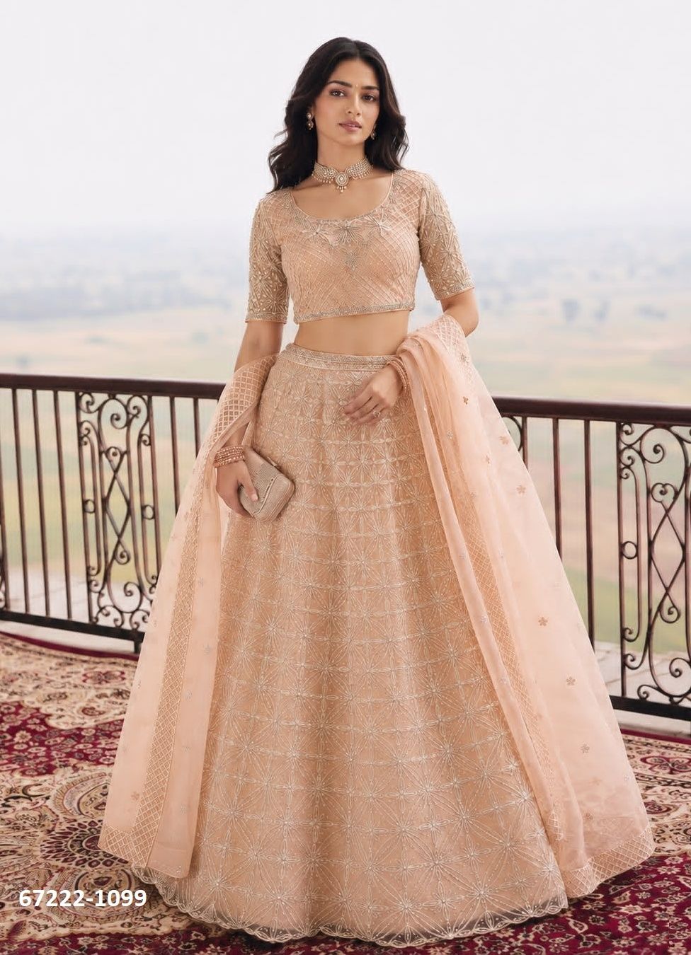DESIGN 1095 - Catalog # 67222 (Set of 9 Semi-Stitched Lehengas) DESIGN 1095 - Catalog # 67222 (Set of 9 Semi-Stitched Lehengas)