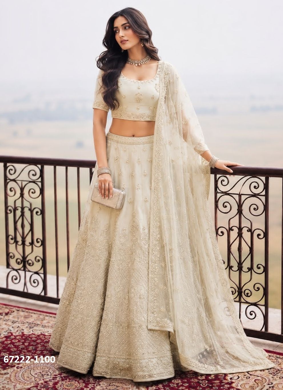 DESIGN 1095 - Catalog # 67222 (Set of 9 Semi-Stitched Lehengas) DESIGN 1095 - Catalog # 67222 (Set of 9 Semi-Stitched Lehengas)