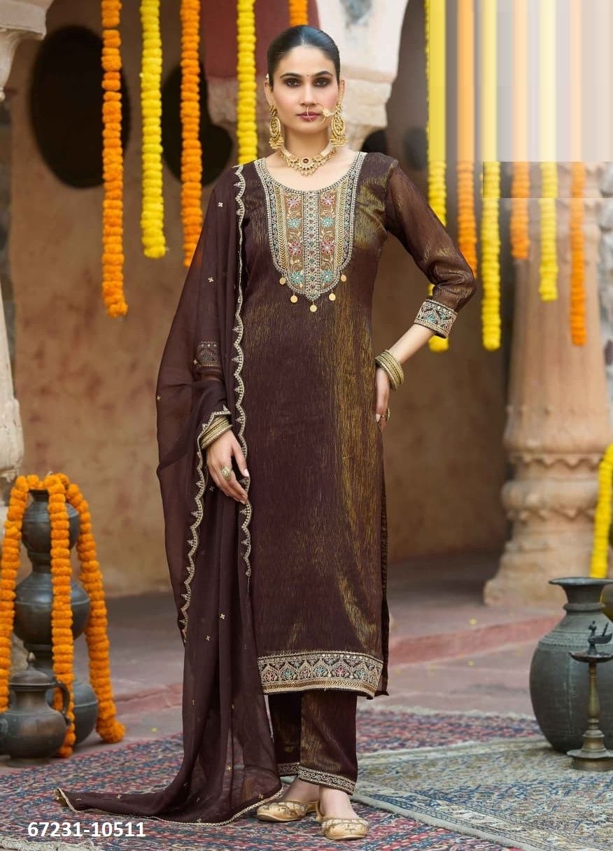 GOLD COIN - Catalog # 67231 (Set of 4 Readymade Salwar Suits) GOLD COIN - Catalog # 67231 (Set of 4 Readymade Salwar Suits)