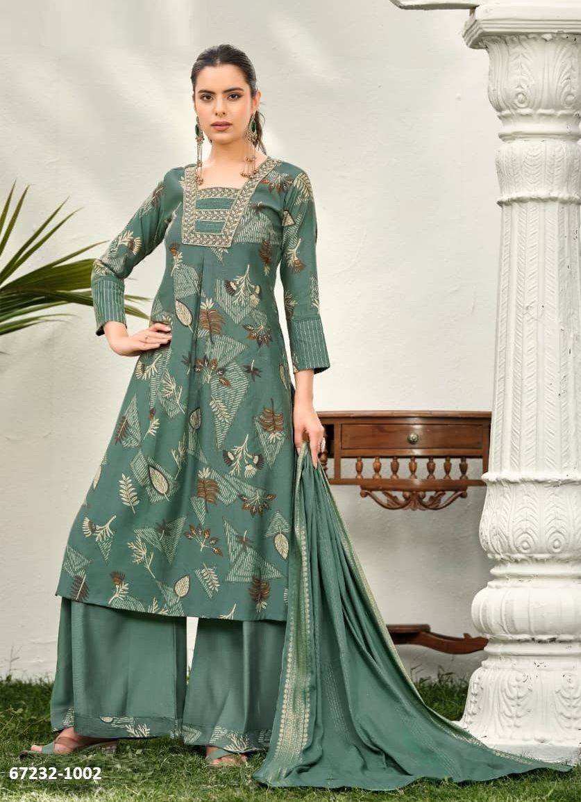 HARLEEN - Catalog # 67232 (Set of 6 Readymade Salwar Suits)