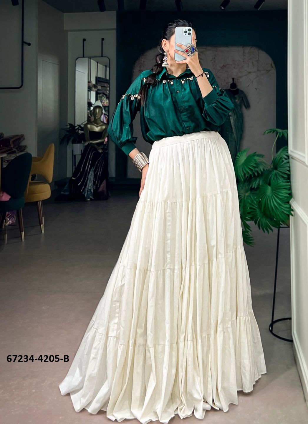DESIGN 4205 - Catalog # 67234 (Set of 2 Readymade Lehengas) DESIGN 4205 - Catalog # 67234 (Set of 2 Readymade Lehengas)
