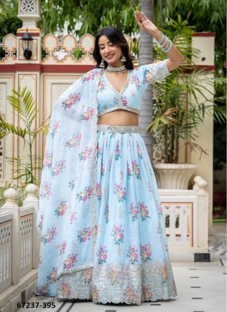 DESIGN 287 - Catalog # 67237 (Set of 6 Semi-Stitched Lehengas) DESIGN 287 - Catalog # 67237 (Set of 6 Semi-Stitched Lehengas)