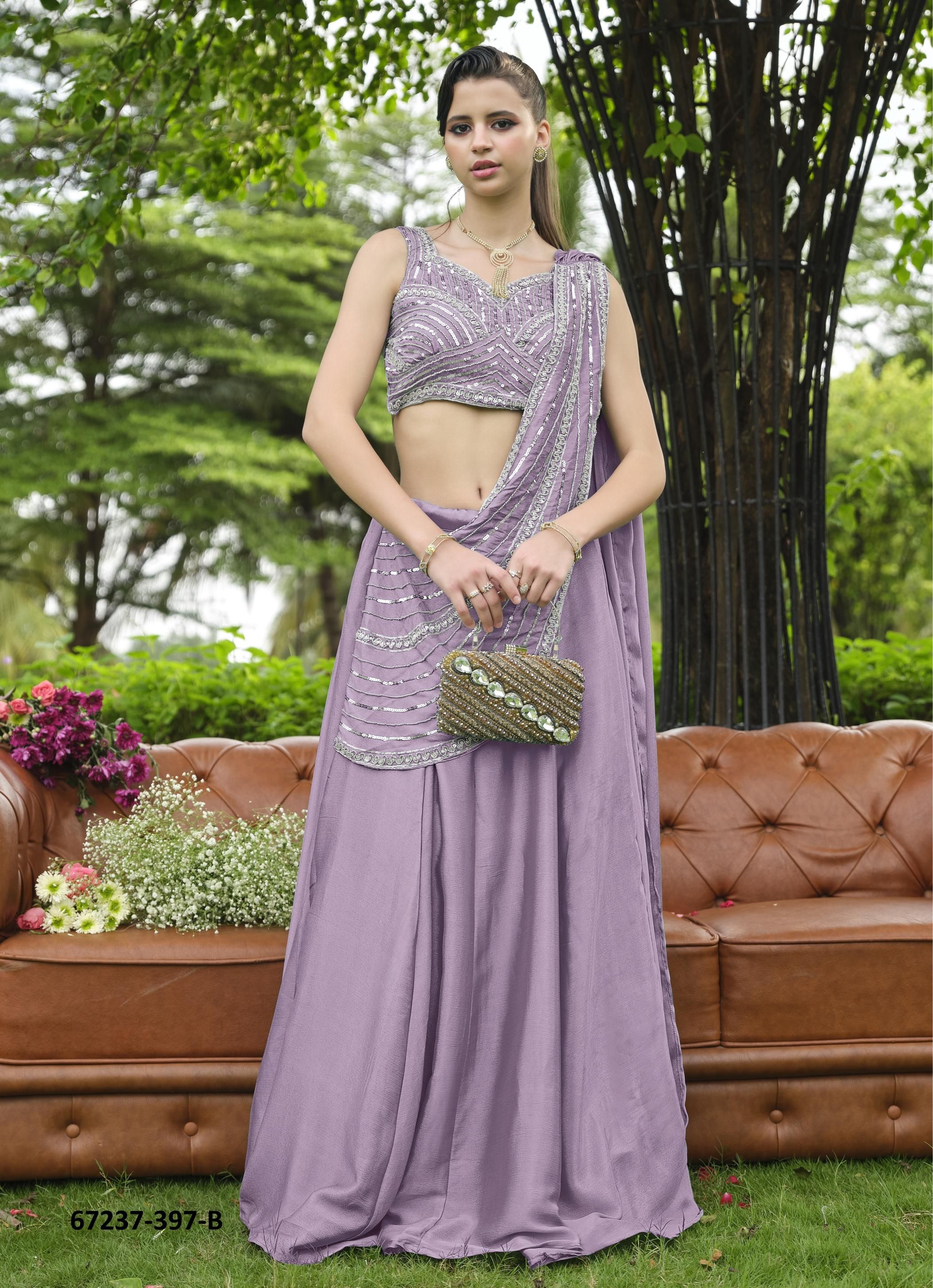DESIGN 287 - Catalog # 67237 (Set of 6 Semi-Stitched Lehengas) DESIGN 287 - Catalog # 67237 (Set of 6 Semi-Stitched Lehengas)