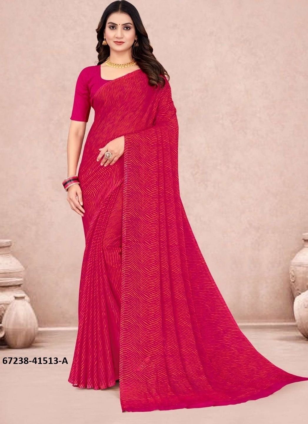SUPER STAR CHIFFON LEHERIYA 13 - Catalog # 67238 (Set of 6 Sarees) SUPER STAR CHIFFON LEHERIYA 13 - Catalog # 67238 (Set of 6 Sarees)